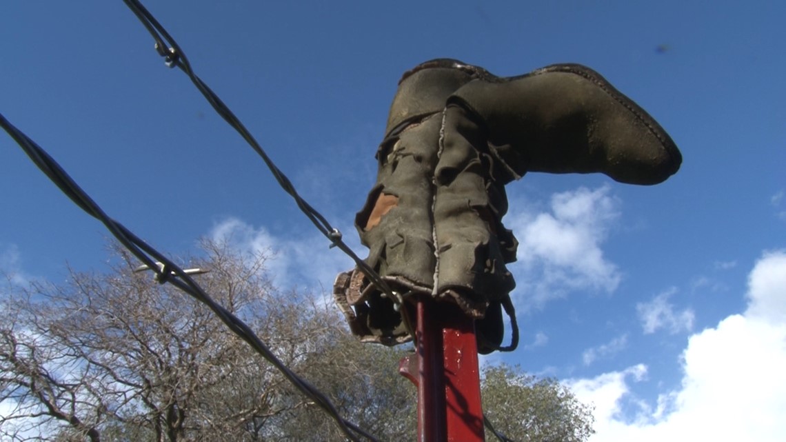 The heartbreaking story behind the "Boot Fence"