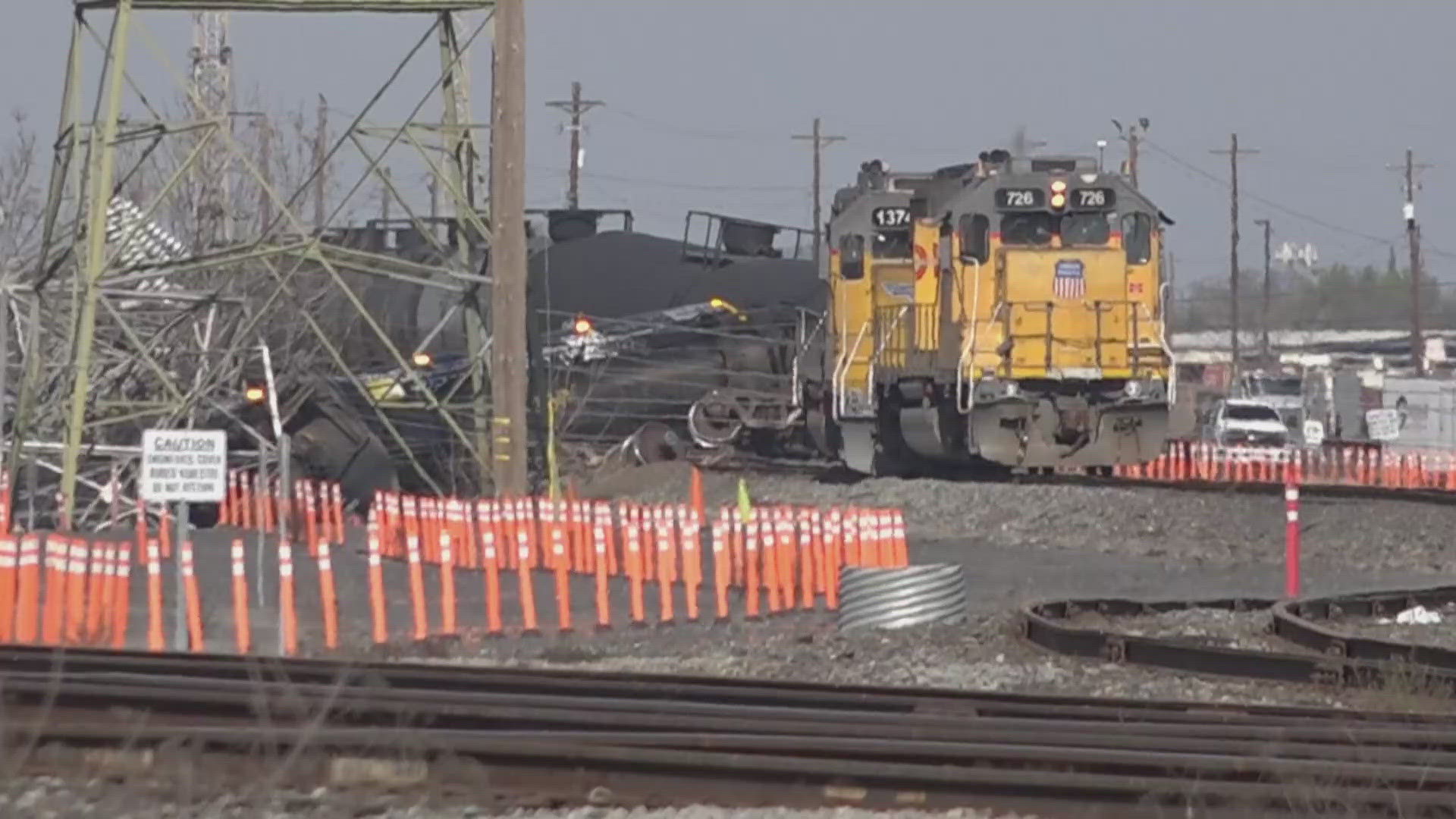 Power restored to thousands after train derailment causes Stockton ...