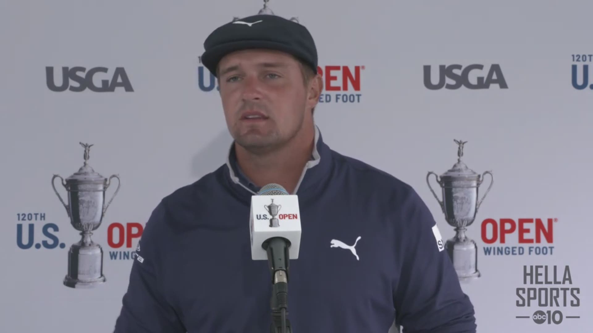 Modesto native Bryson DeChambeau discusses his round of 68 to put him in sole possession of second place heading into the weekend at the 120th U.S. Open.