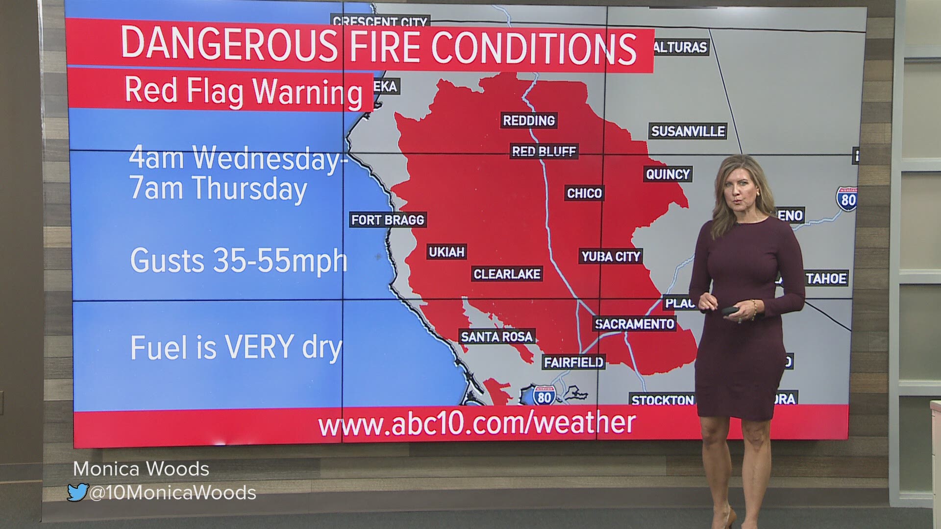 Dangerous fire conditions develop with gusty winds and very dry fuel in the Sacramento Valley and North Bay Valley and Hills.