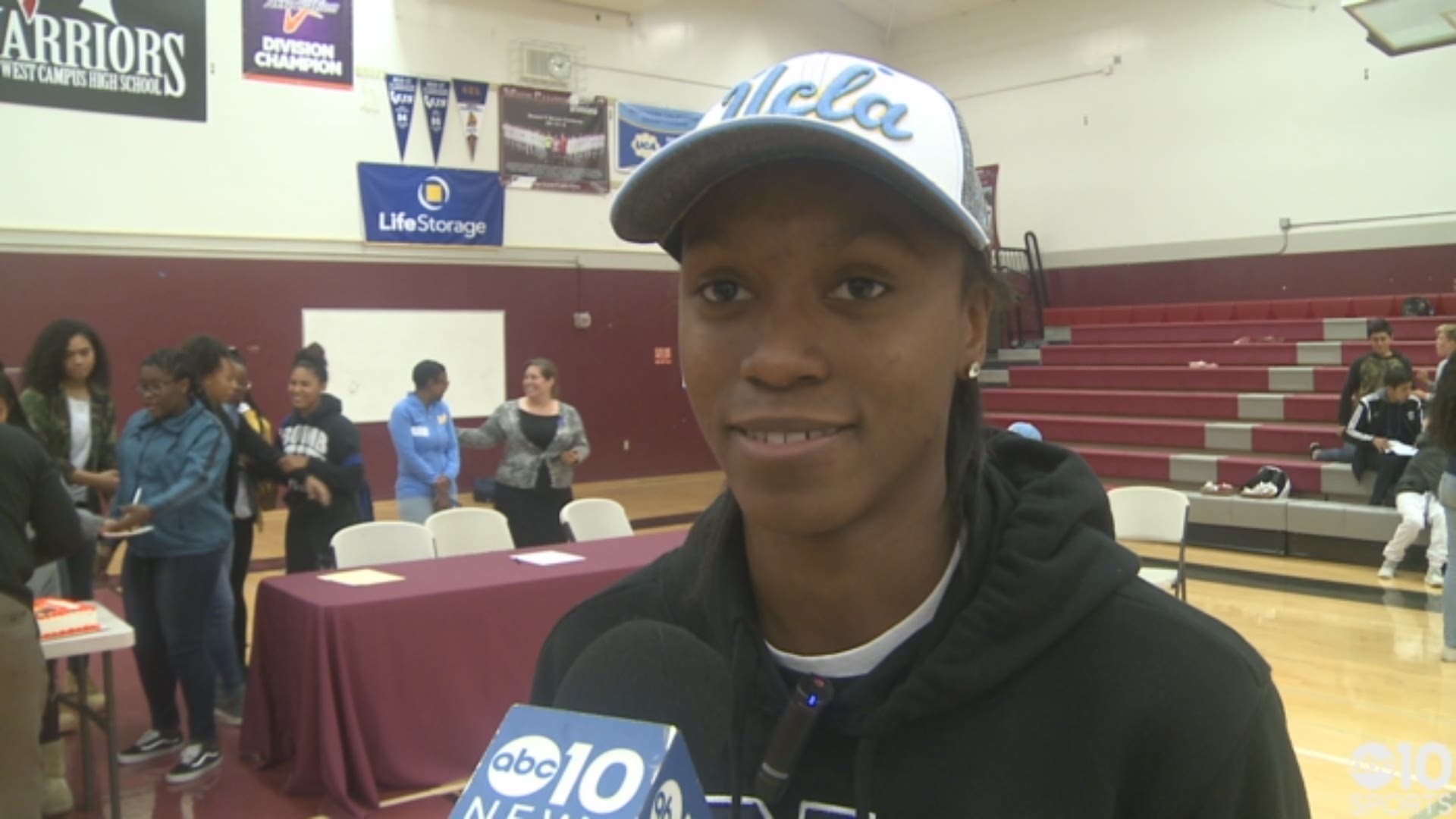 Kiara Jefferson of the West Campus High School girls basketball team talks with ABC10's Pierre Noujaim about choosing to sign a national letter of intent on Wednesday with the UCLA Bruins.