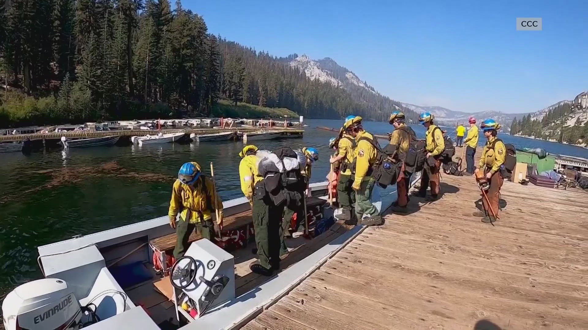 The young firefighters in training are part of the California Conservation Corps, the oldest and largest conservation corps in the United States.