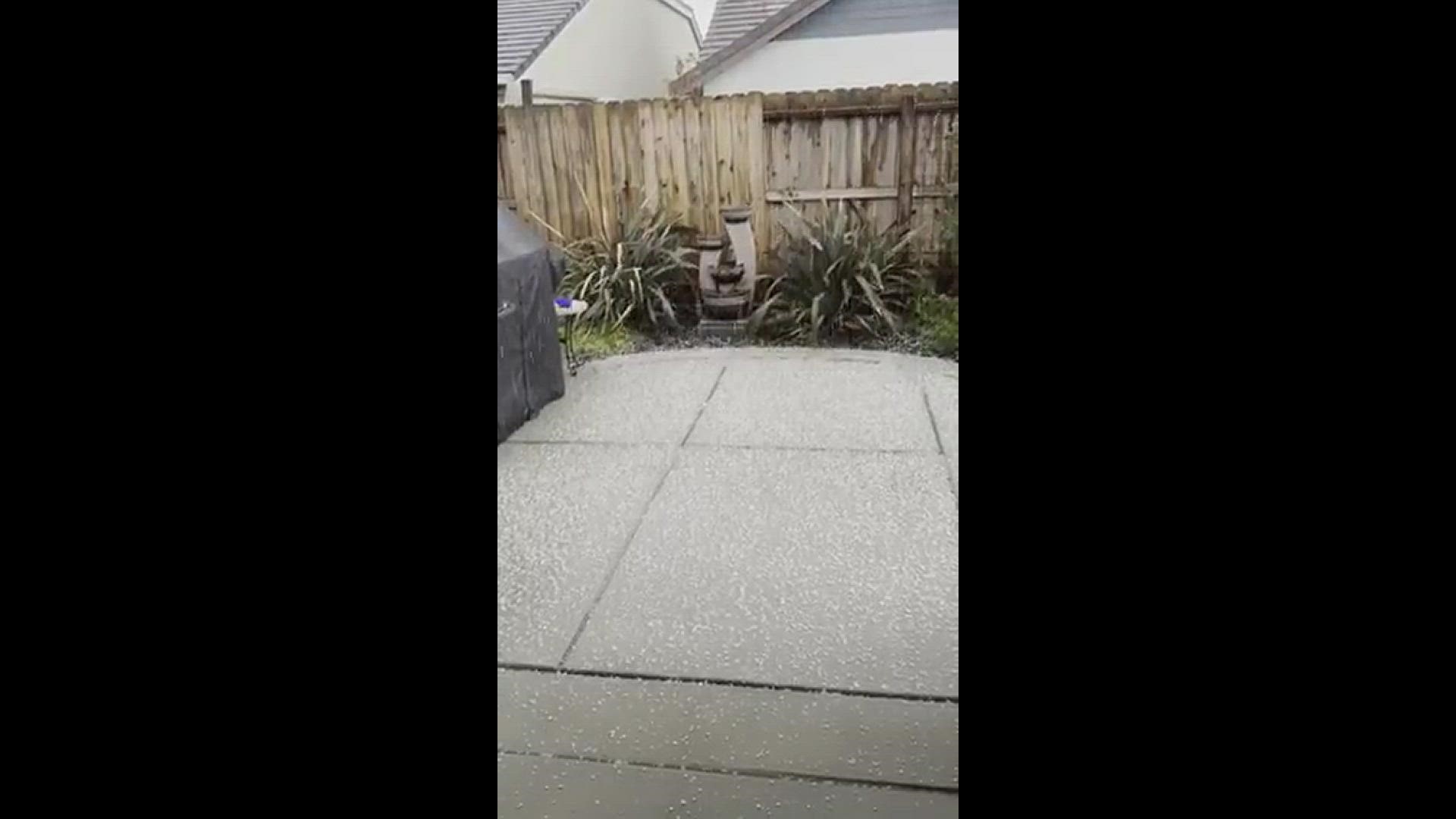 Thunder and hail in El Dorado Hills from Dec. 11.  (From Mike Ward)
Credit: Mike Ward