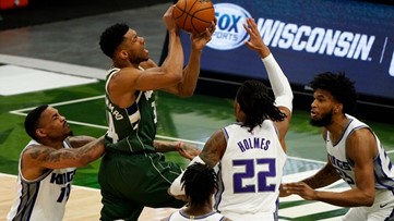 Antetokounmpo, Middleton lead Bucks past Kings 128-115
