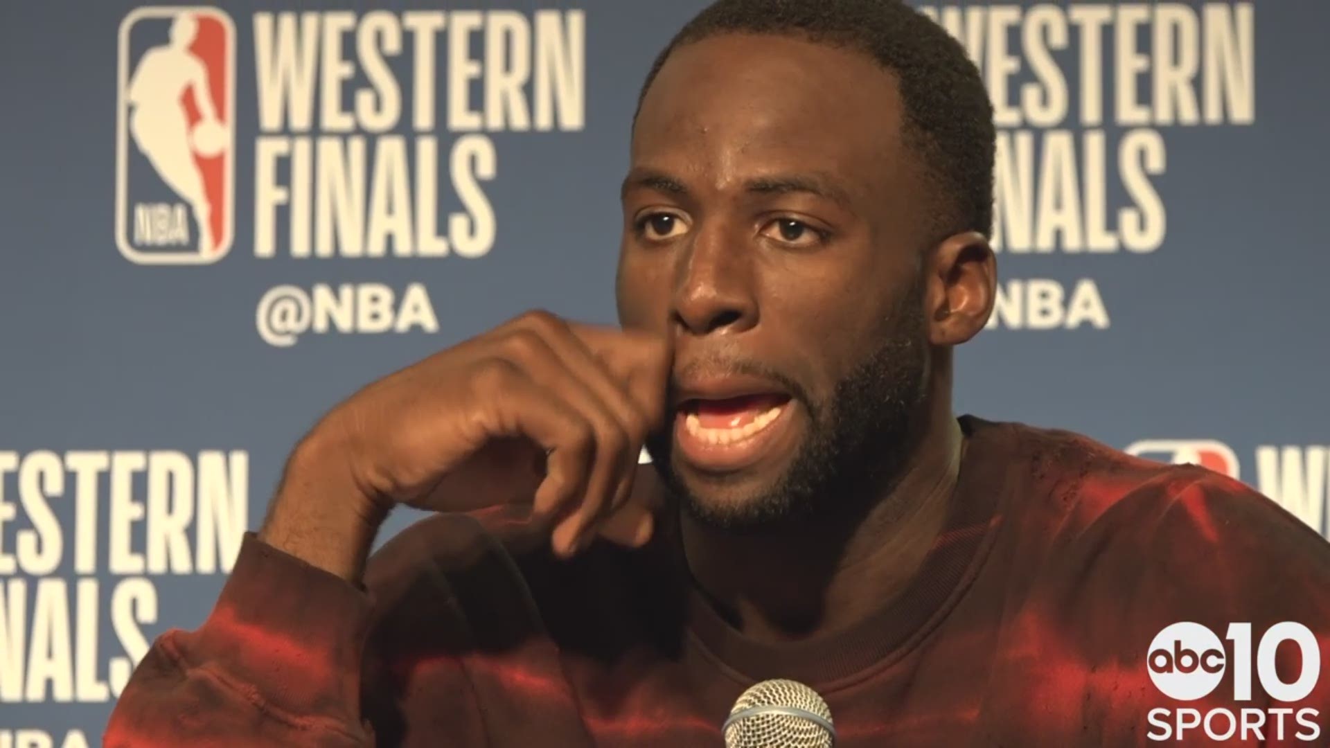 Warriors forward Draymond Green talks about Tuesday’s 116-94 victory in Game 1 of the Western Conference Finals over the Trail Blazers, not expecting another poor shooting night from Portland in Game 2, going deep into the bench of Golden State and the 36-point performance from his teammate Stephen Curry.