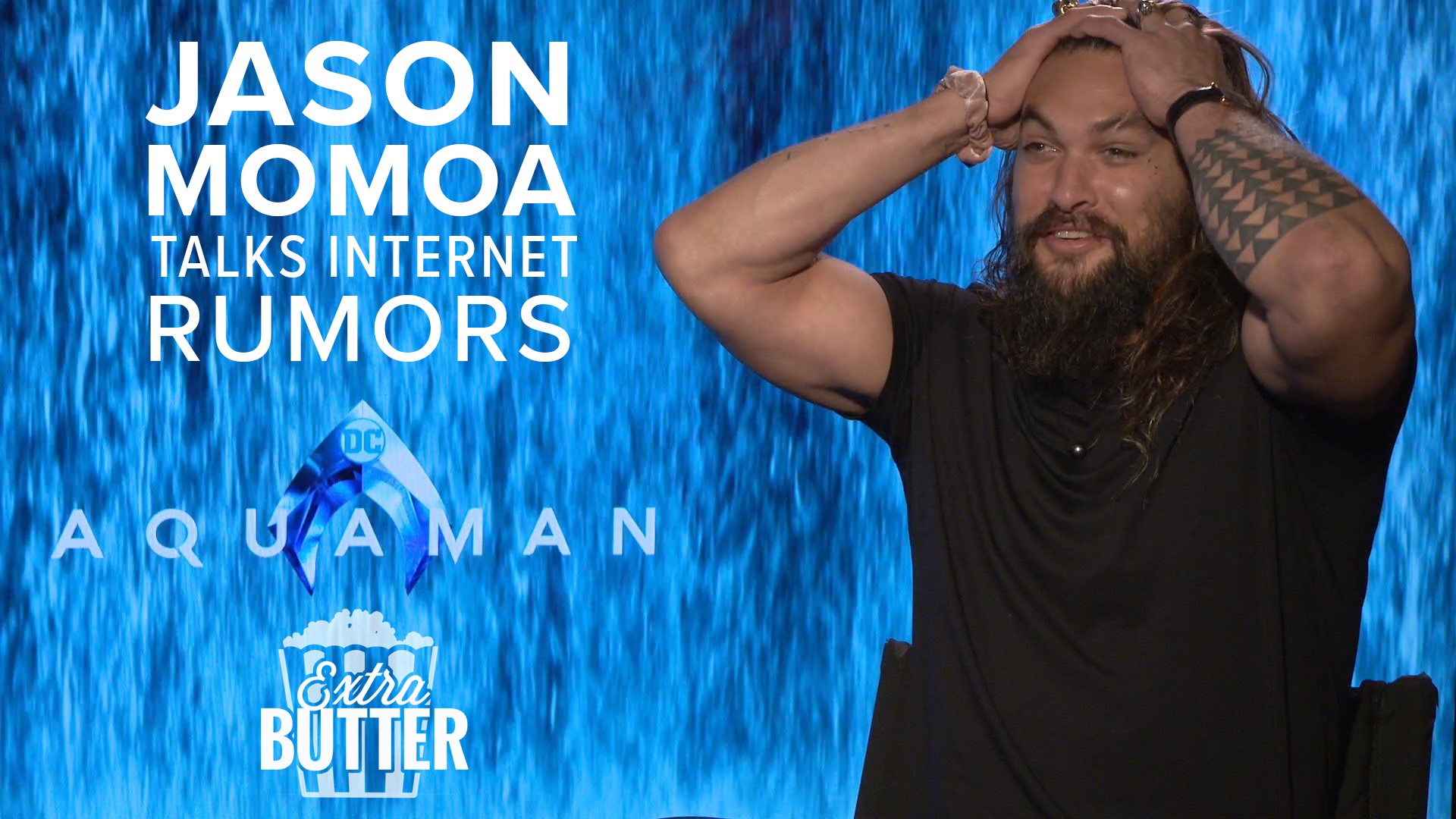 Jason Momoa teaches Mark S. Allen how to say his name, tells the truth about some internet (and Wikipedia) rumors and talks stunts on 'Aquaman' versus 'Justice League.' Jason also talks about the excitement of SNL, what he thought of 'Aquaman' on the show 'Entourage,' and watching this movie with his family. Interview arranged by Warner Bros. Pictures.