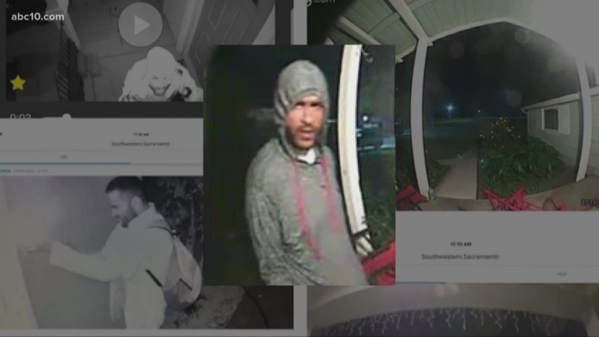 Before the cameras were stolen, they captured a man taking them right off five separate homes in one night.
