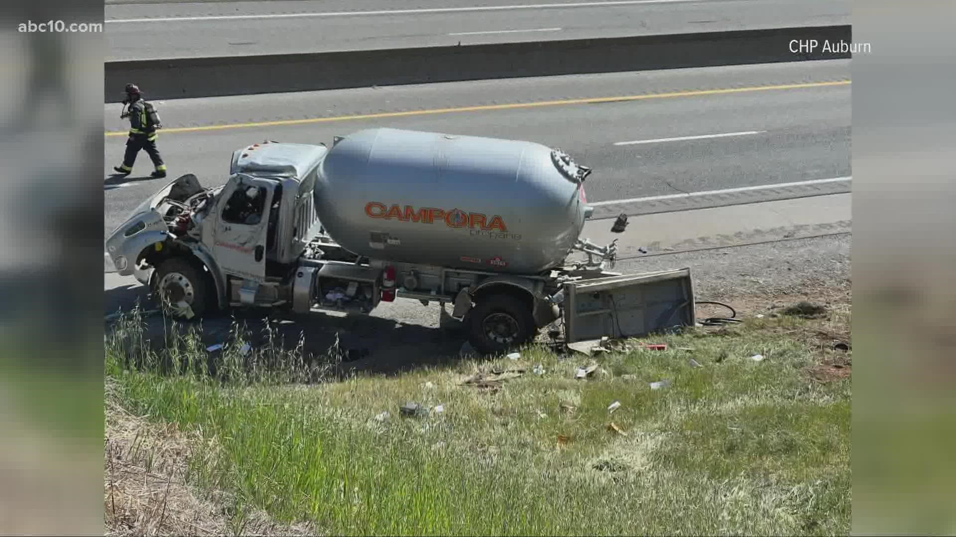 Both the eastbound and westbound lanes are currently closed as CHP investigates a possible propane leak, CHP says.