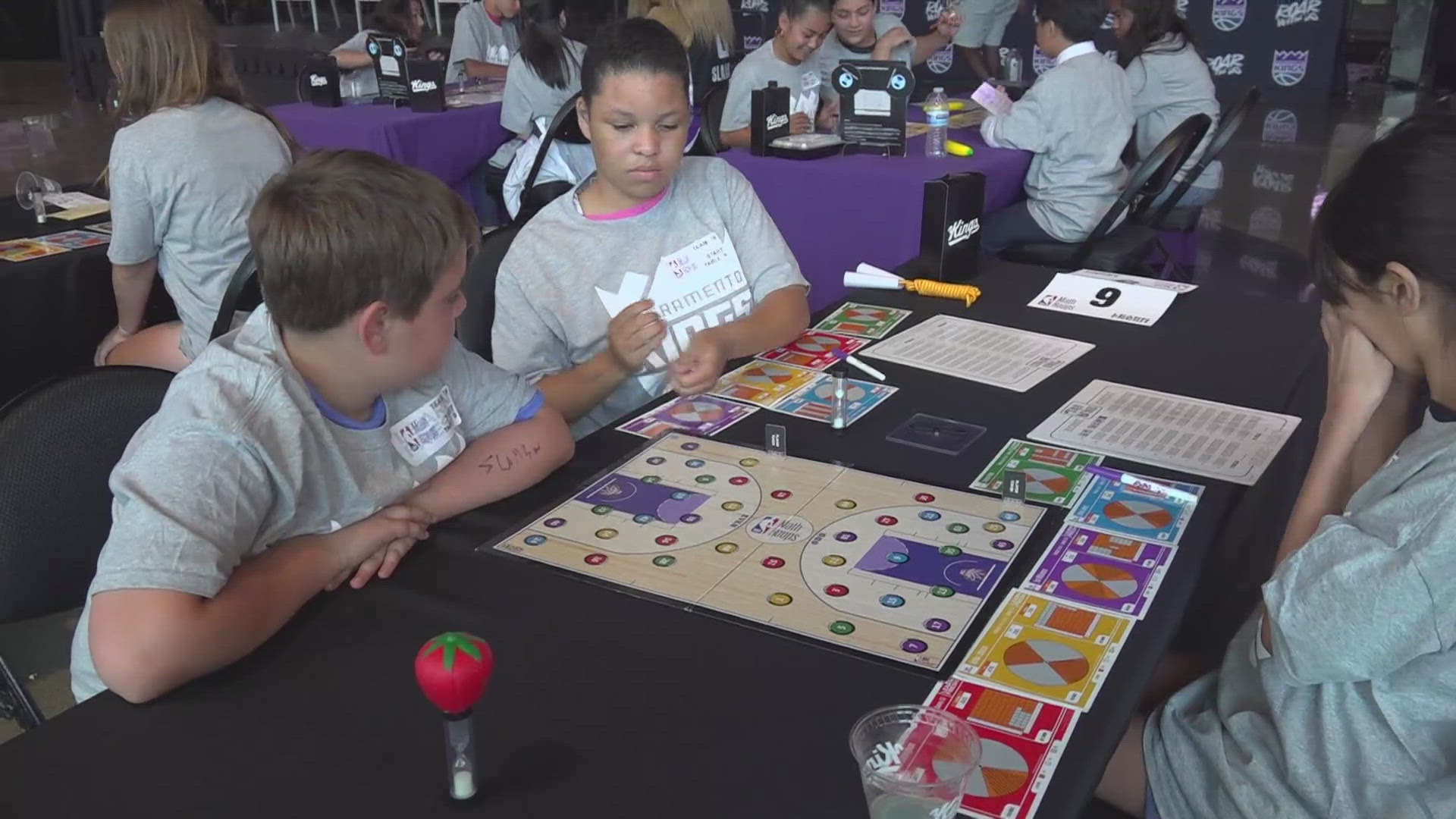 The Sacramento Kings hosted the Math Hoops regional tournament, where a hundred students and their families were treated to education competition.
