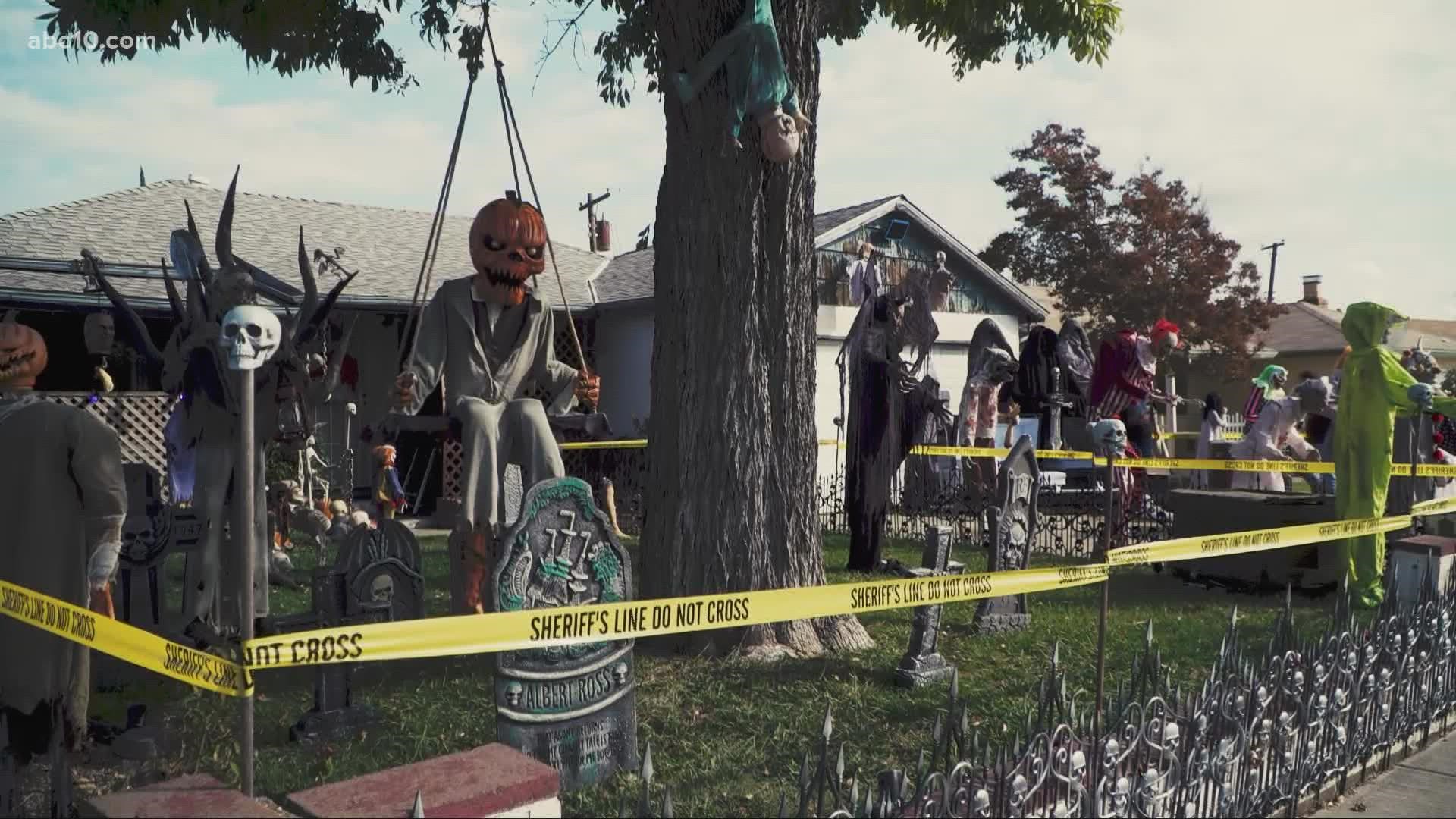 Joseph Amey is the mastermind behind an elaborate Halloween display including animatronics, props and even live actors.