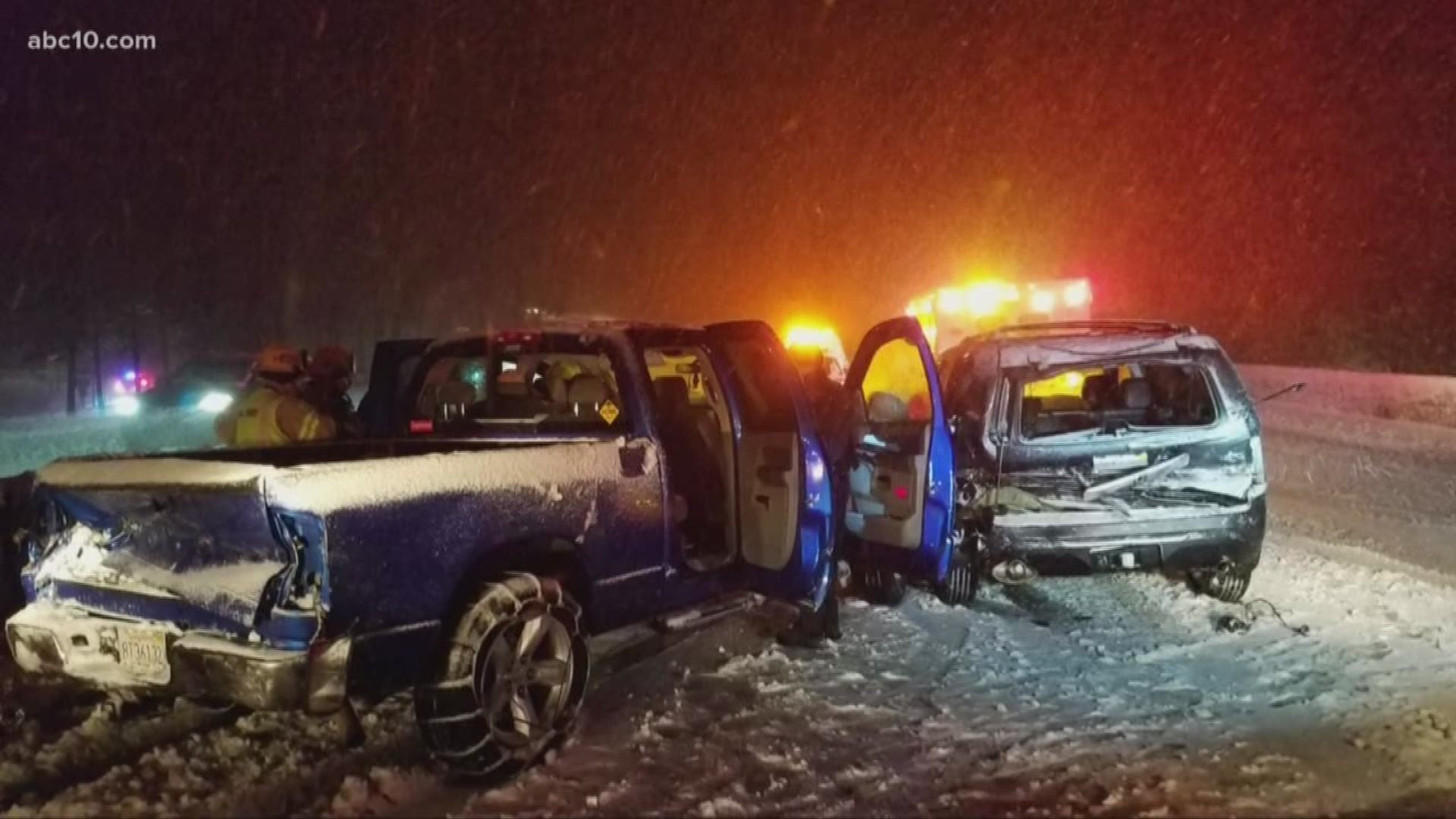 A Sierra snowstorm temporarily shut down part of Interstate 80 north and west of Lake Tahoe on Tuesday and forecasters warned worse weather was on its way.