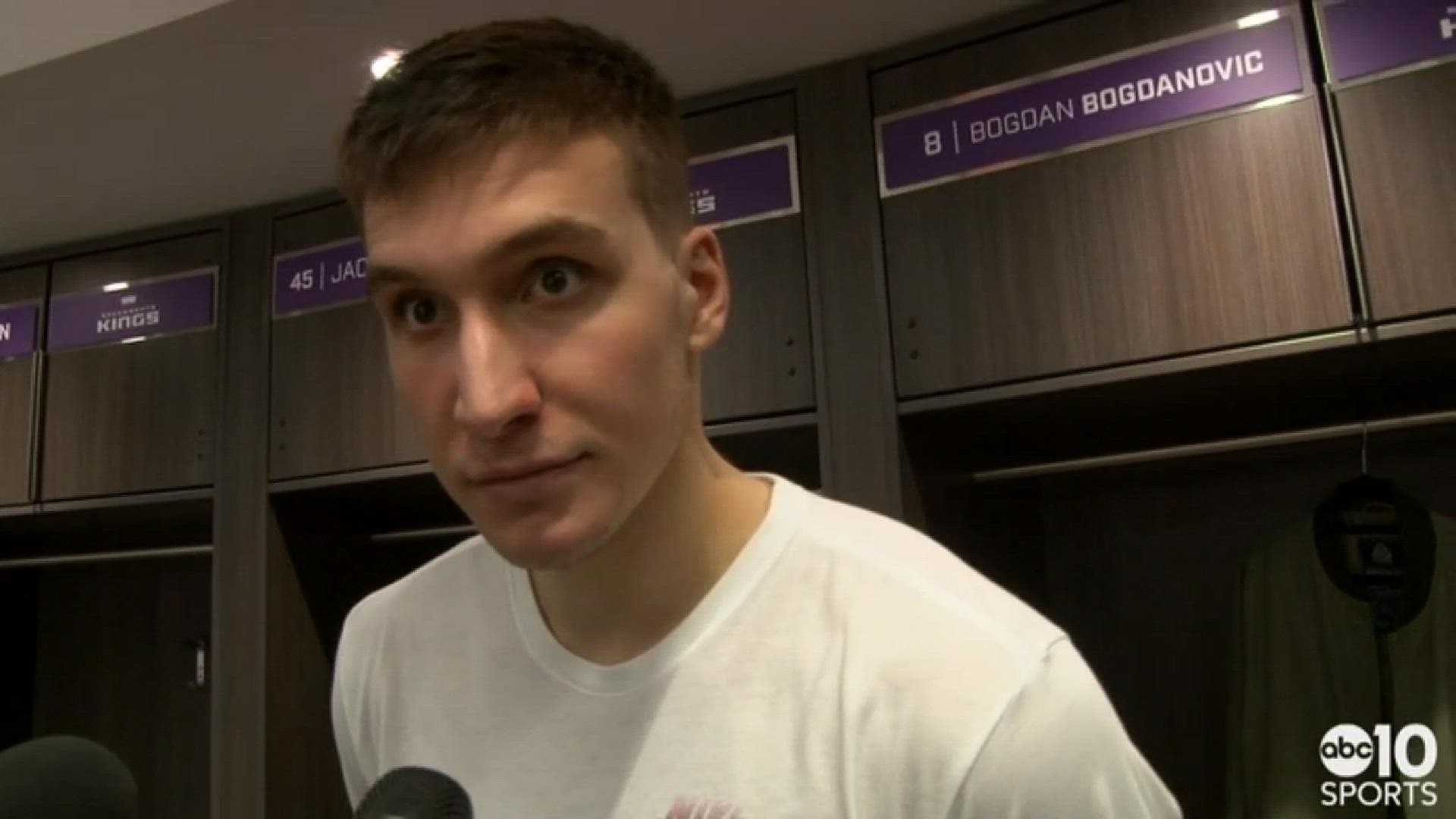 Kings guard Bogdan Bogdanovic discusses the final play, where his teammate Skal Labissiere his a game-winning shot to lift Sacramento over the New York Knicks.