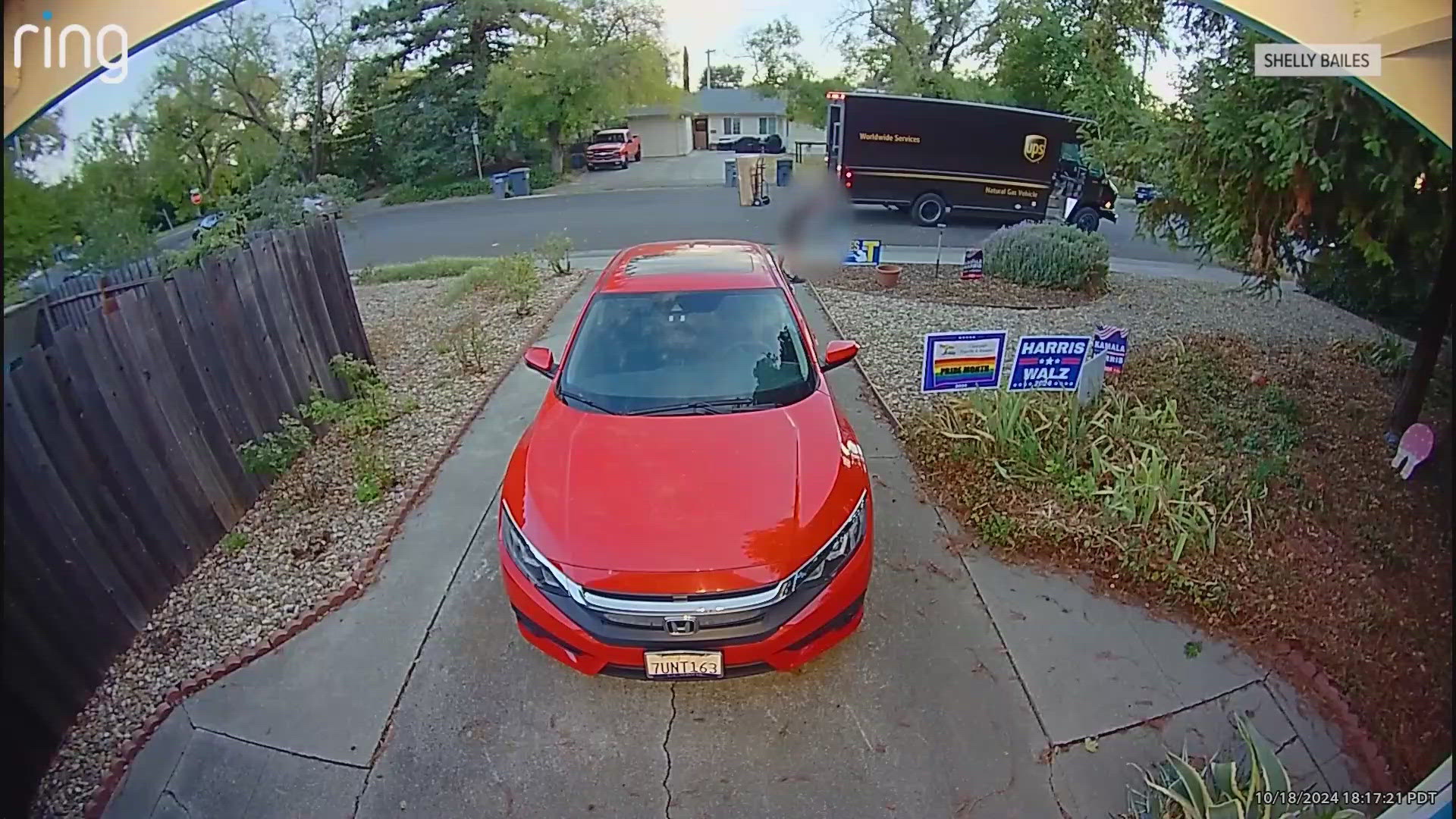 This happened Friday night as 83-year-old Shelly Bailes caught the UPS driver on her surveillance system.