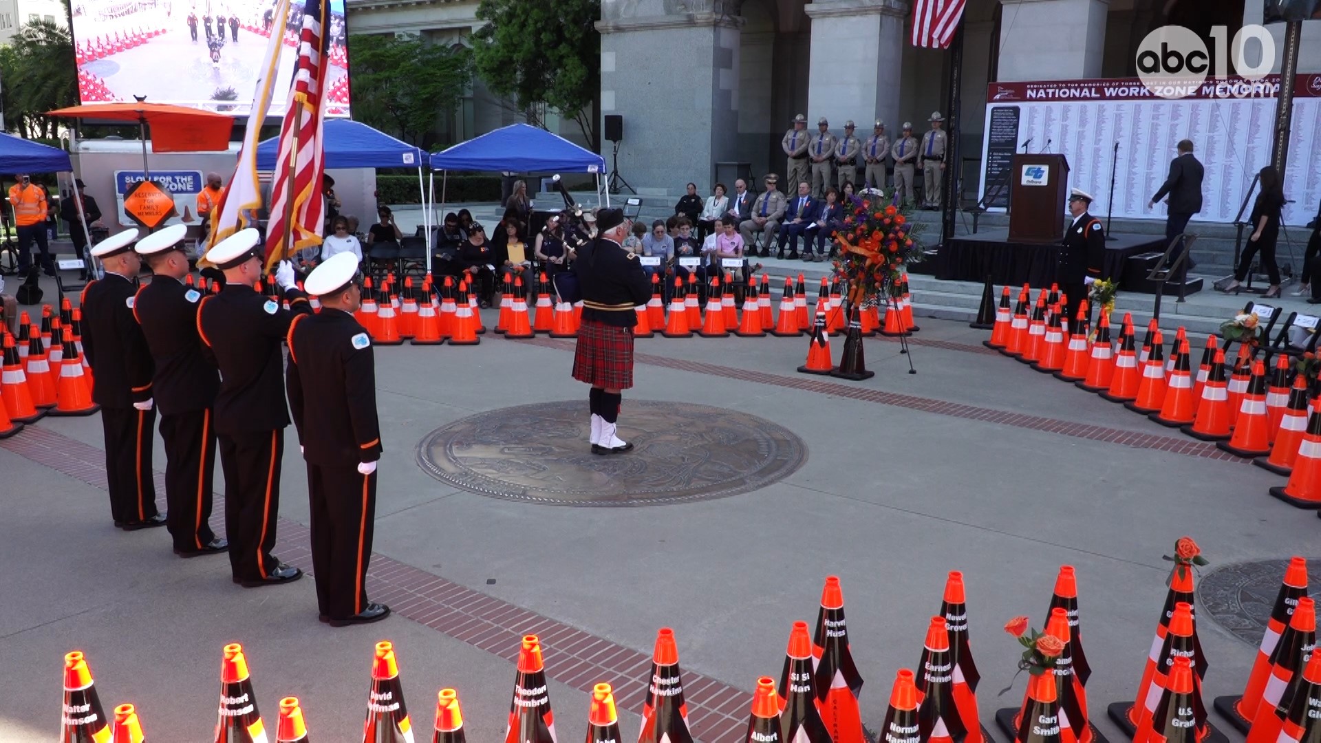 Caltrans Workers Memorial Ceremony Raw Video