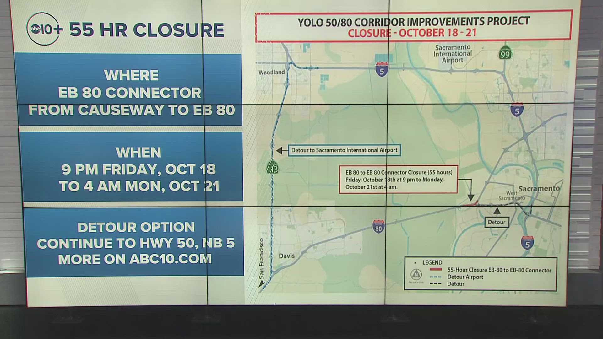 Here's what to know about the freeway closures this weekend in Northern California.