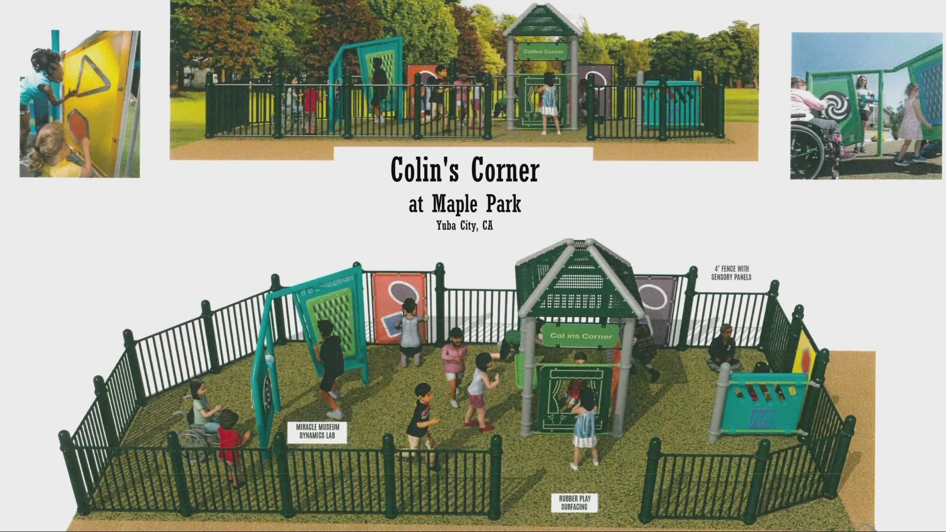 Colin's Corner at Maple Park in Yuba City will honor a 4-year-old boy who died of cancer earlier this year.