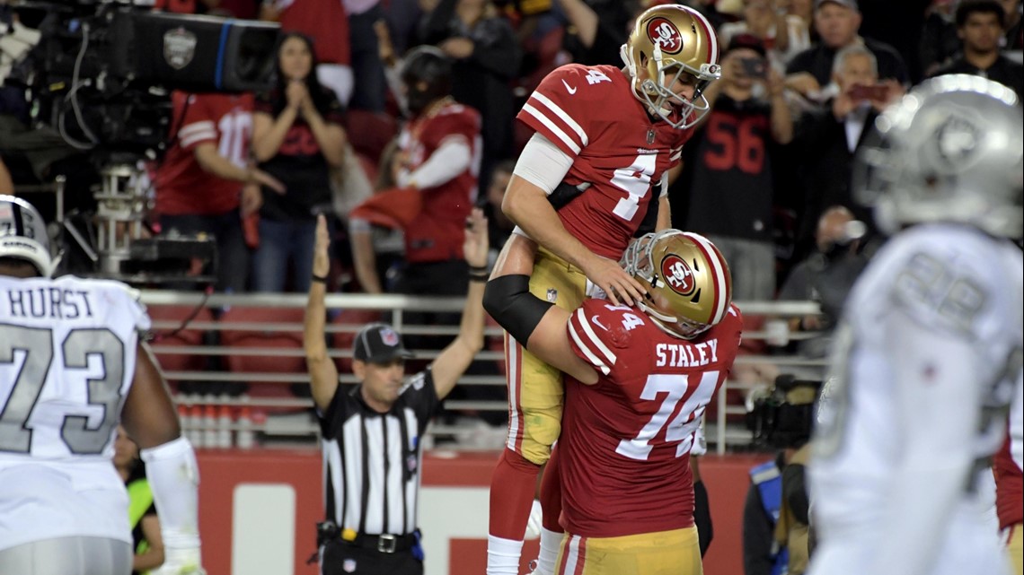 Quarterback Nick Mullens has sterling debut in 49ers 34-3 win over Raiders  - Los Angeles Times