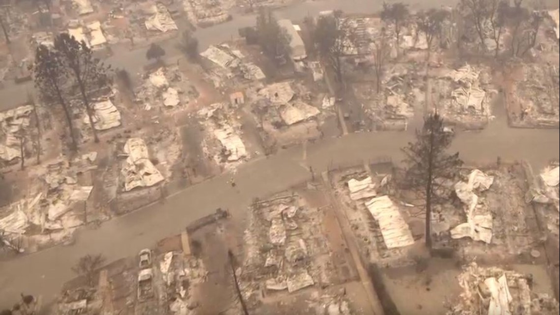 RAW VIDEO: Drone footage shows Paradise Camp Fire 