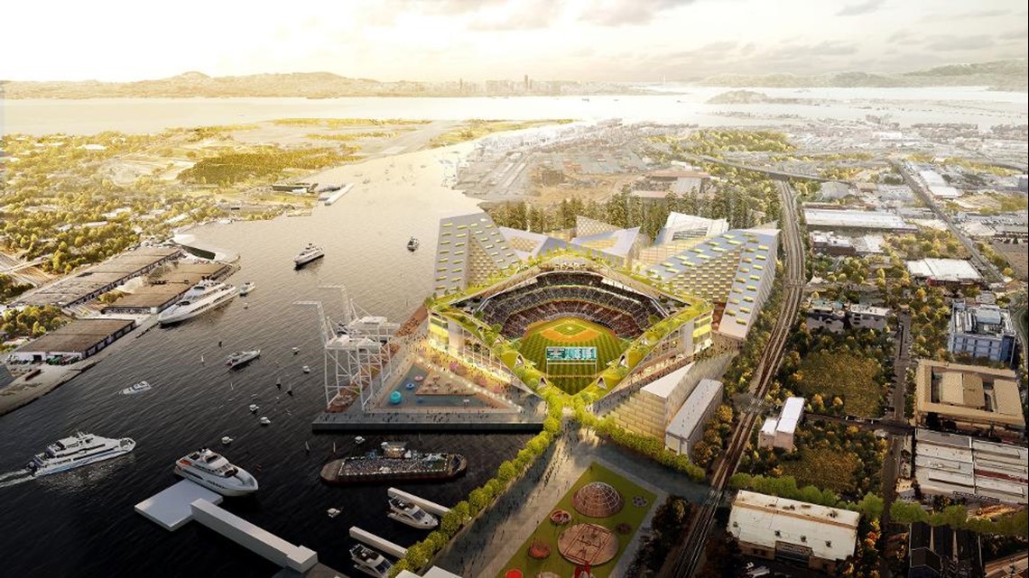 Howard Terminal Oakland A's release renderings of new ballpark at Howard Terminal ...