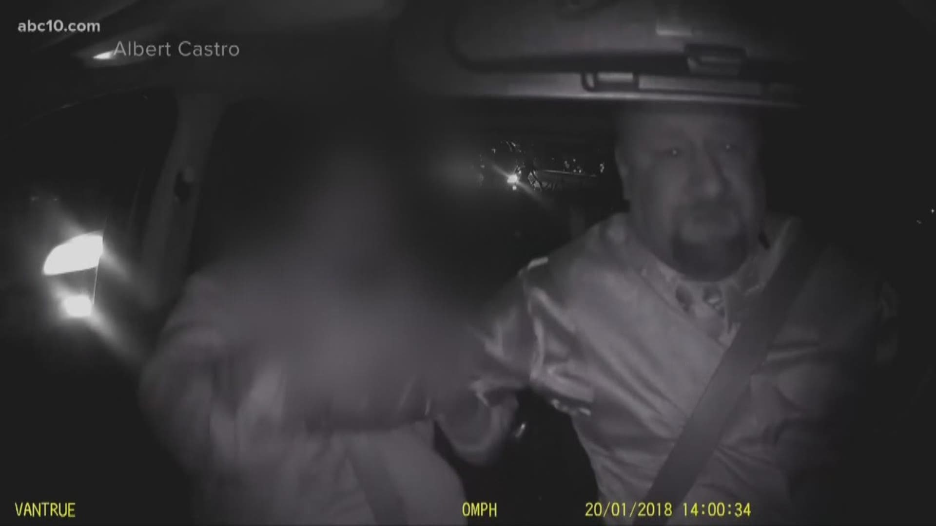 The incident happened Saturday night. The Uber driver told police that he picked up the suspect from a Citrus Heights bar. The entire event was recorded by a dashcam in the vehicle.