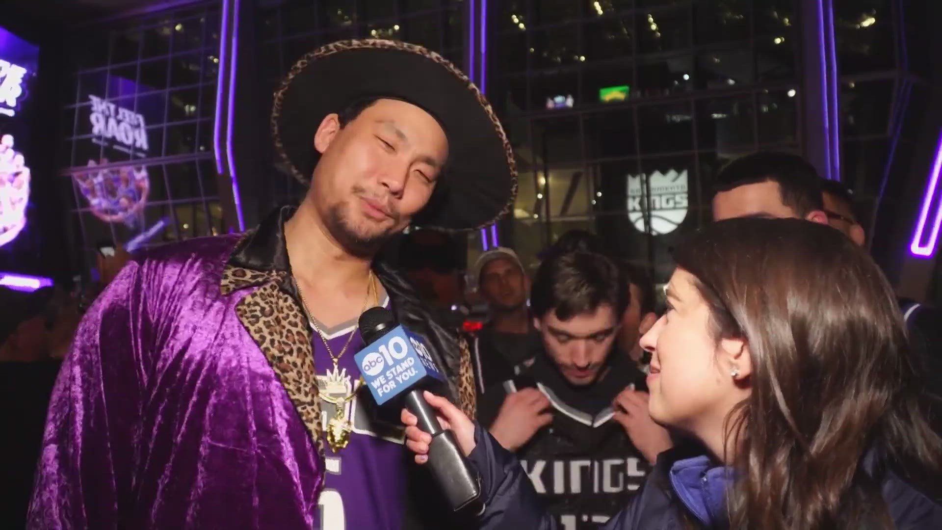 The Sacramento Kings and the fans are raucous outside of the Golden 1 Center after the Kings toppled the Warriors.