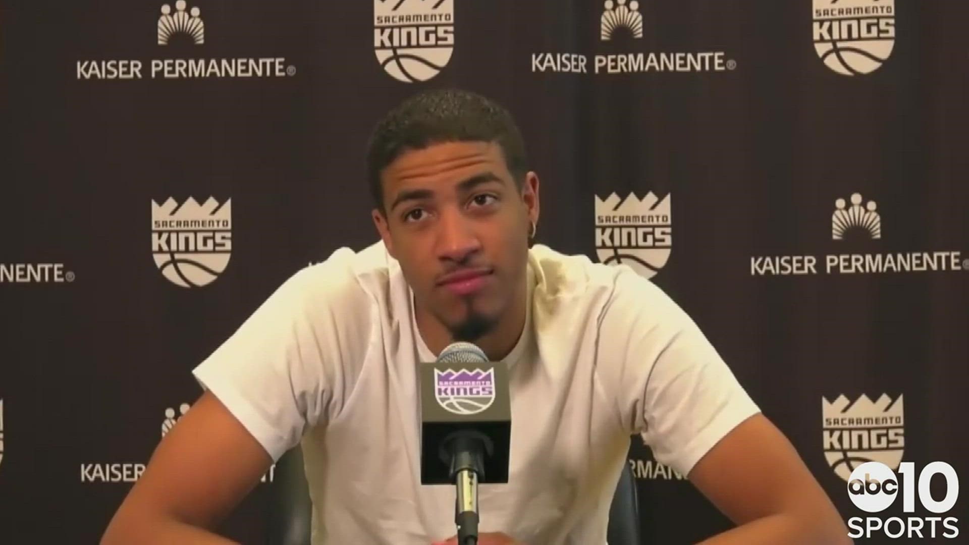 Tyrese Haliburton meets with the media via Zoom to talk about the added weight he packed on during his offseason, stepping into his second season with the Kings.