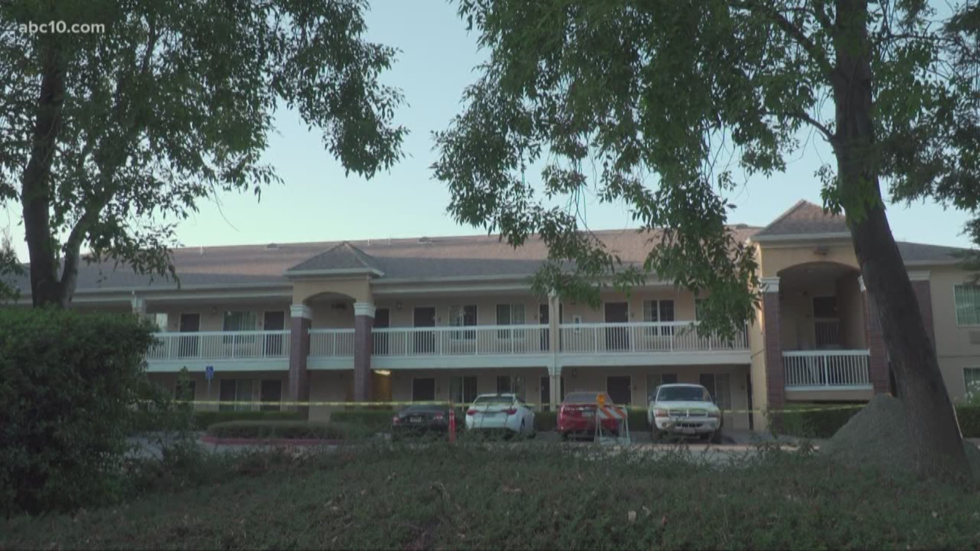 Police are investigating a double shooting near a hotel in the South Natomas area on Sunday.