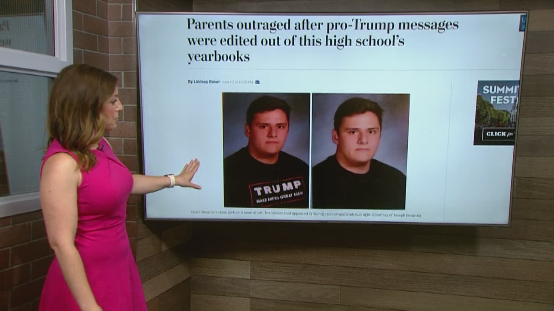 Two students in New Jersey allegedly had their Trump logo shirts and even quotes altered before appearing their high school yearbook (June 13, 2017)