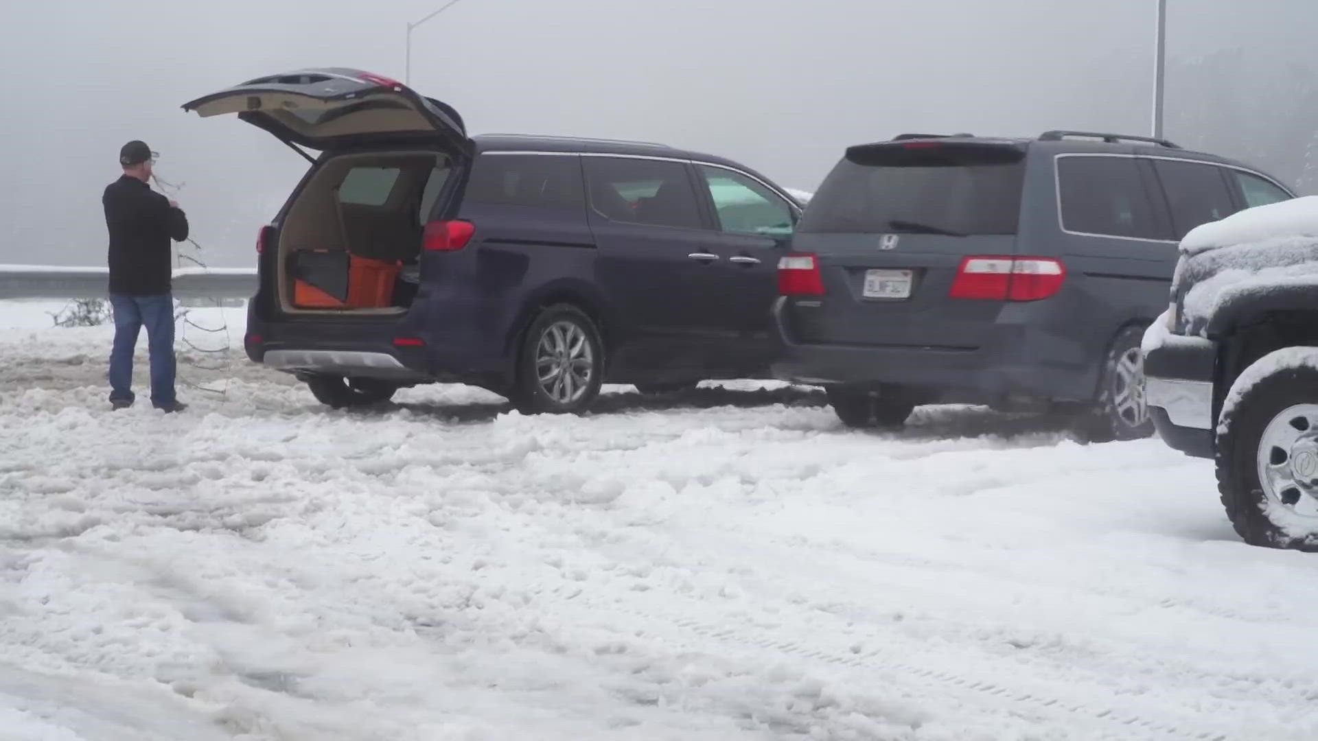 A winter storm is keeping Interstate 80 closed overnight in the Sierra.