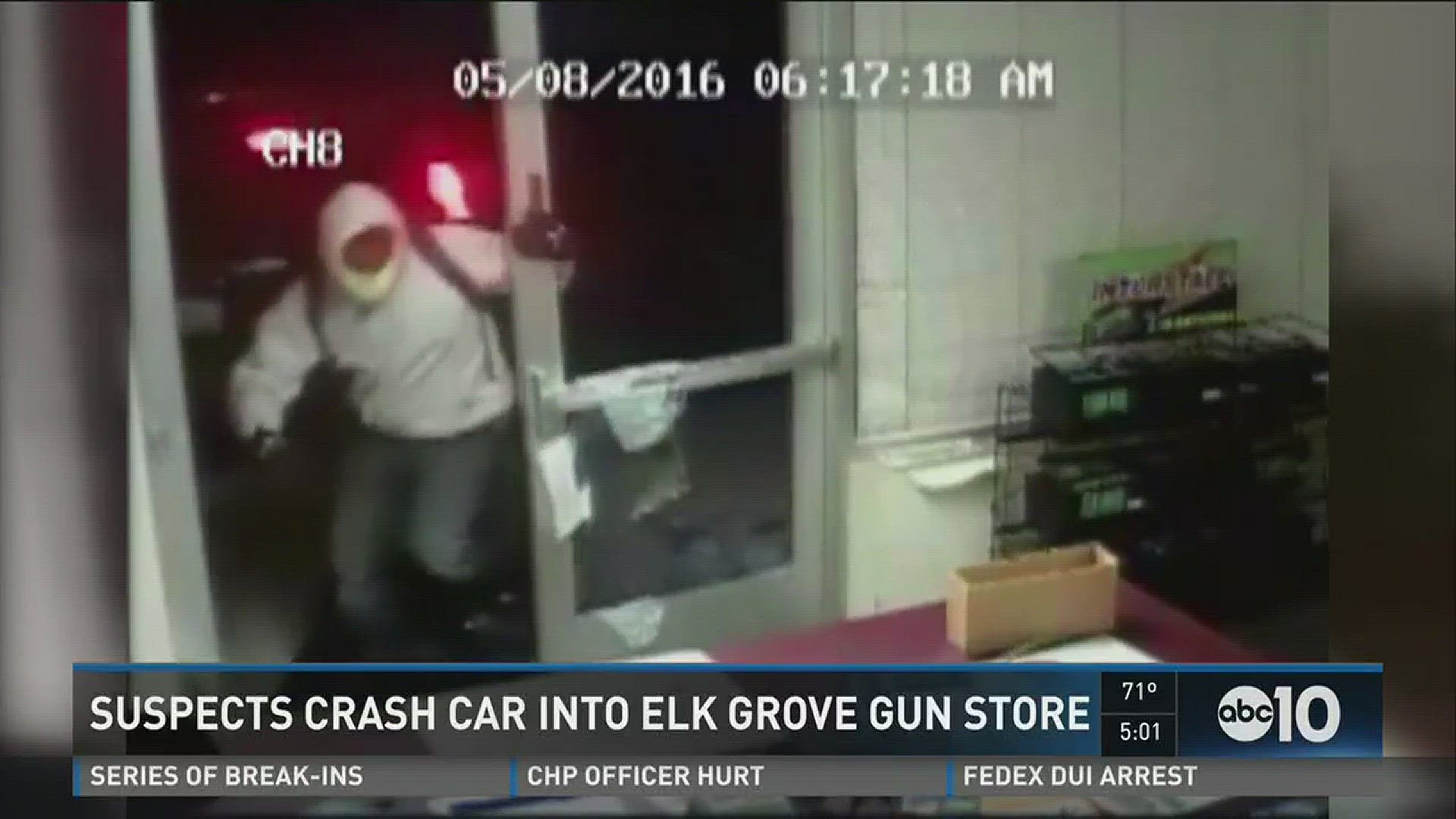 Thieves crash car into Elk Grove gun shops, but leave empty handed