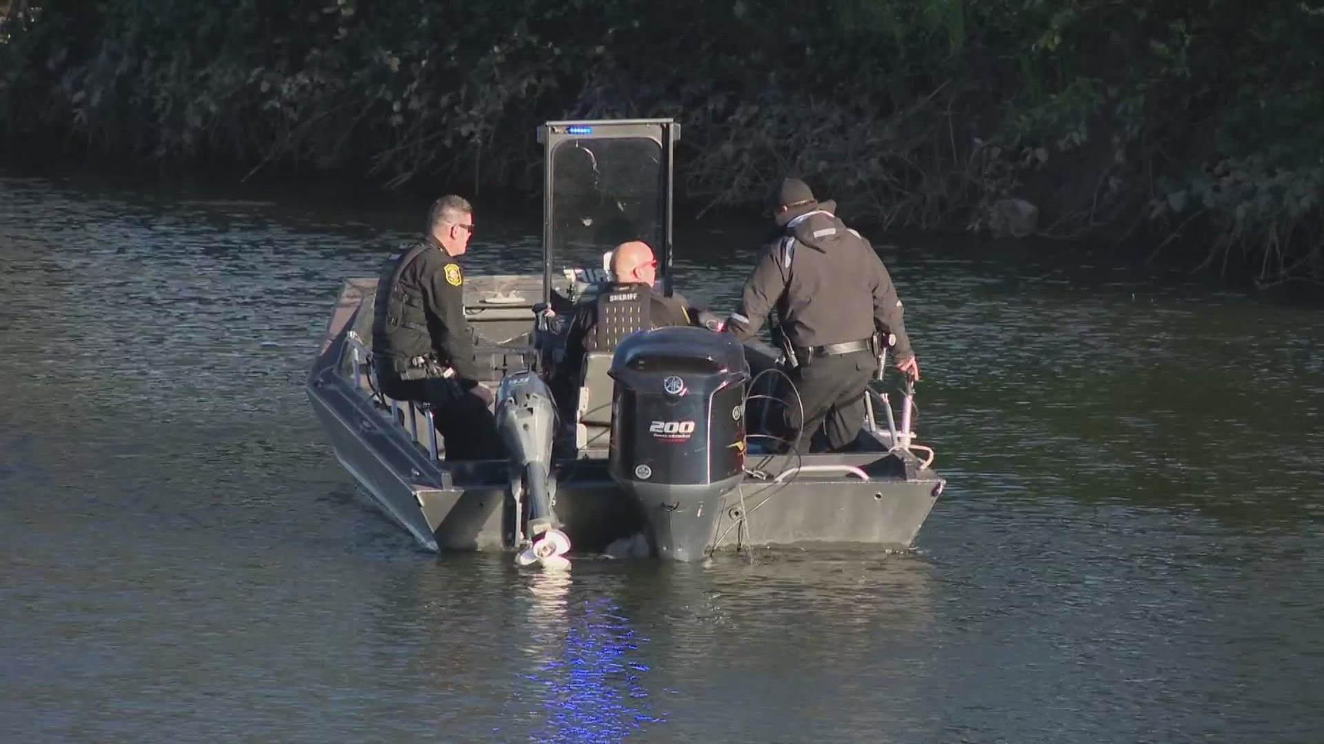 Officials say two teens jumped into the water, but only one of them came back up.