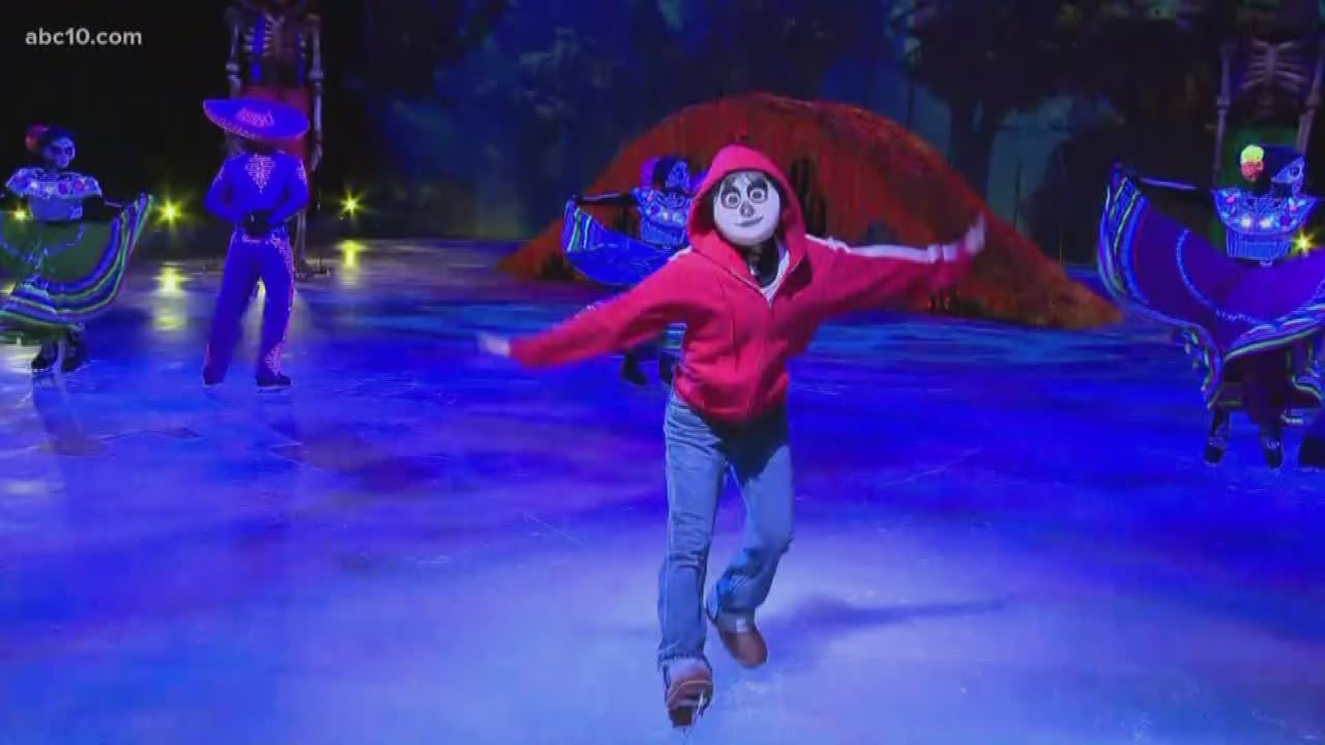 To celebrate Valentine's Day and a wedding live on television, the cast of Disney on Ice put on a special performance of 'Coco' for the newly married couple.