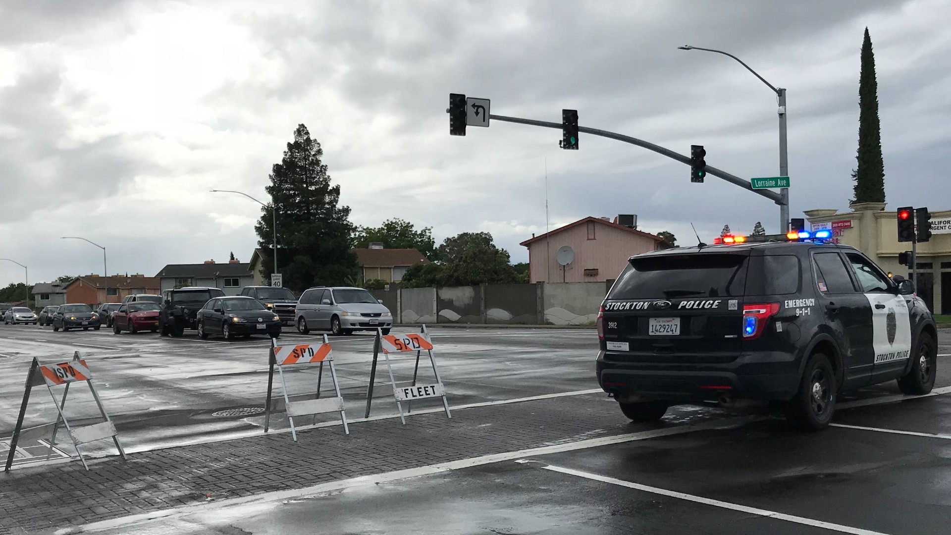 Hammer Lane in Stockton partially shutdown due to flooding
