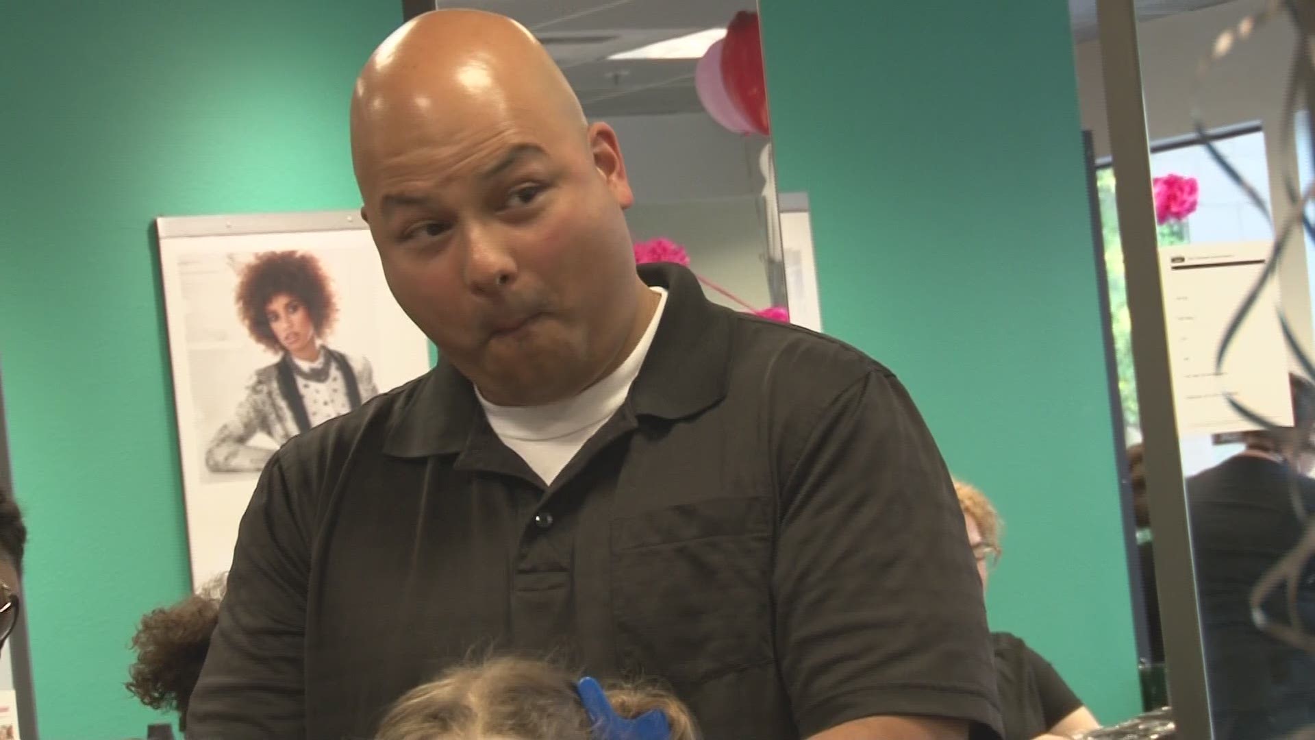 Fathers spent an evening at the Paul Mitchell Beauty School Sacramento school for one-on-one training in how to style their daughter's hair.