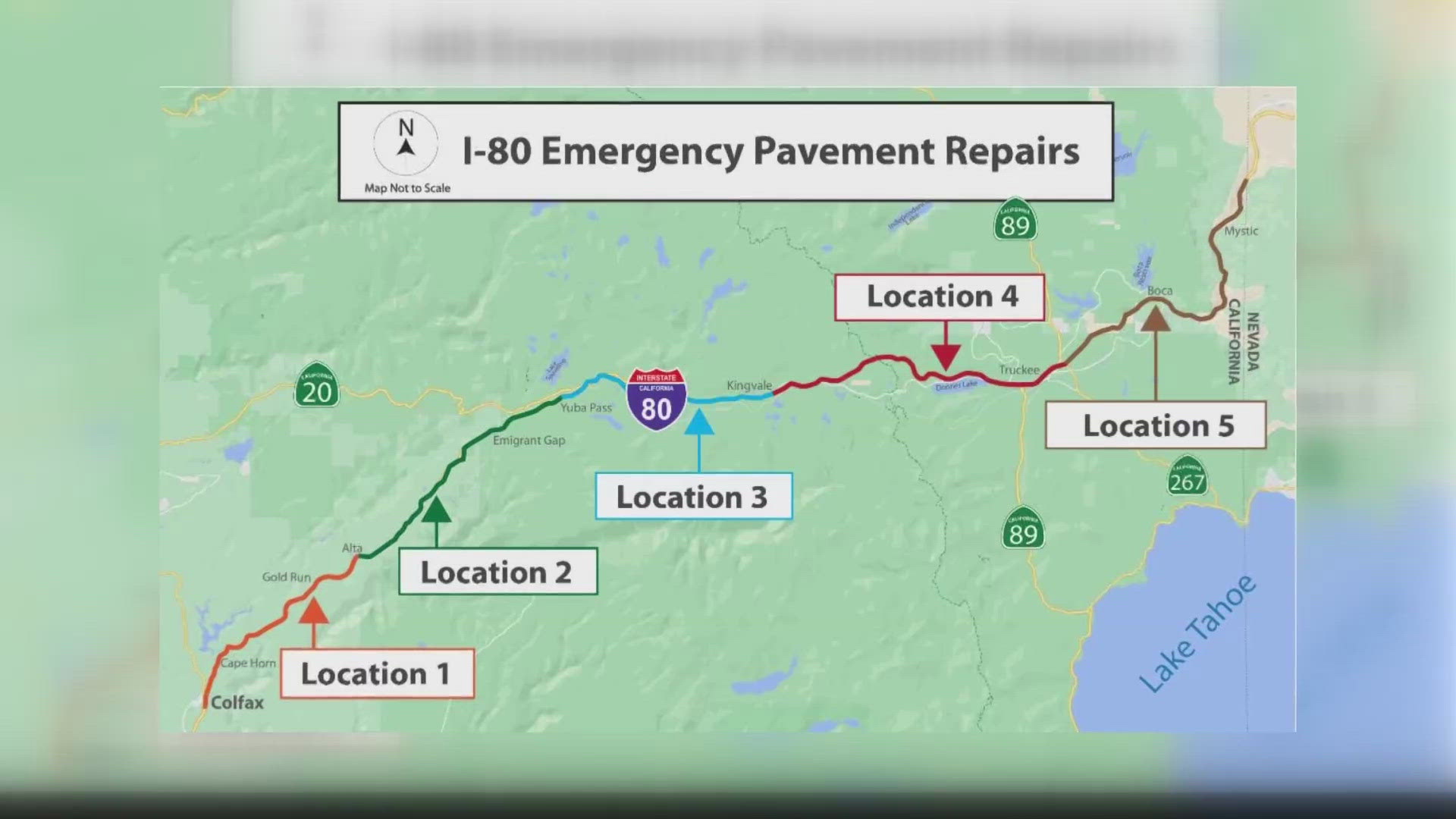 Pavement repairs are scheduled to happen along I-80 between Alta and the Nevada state line.