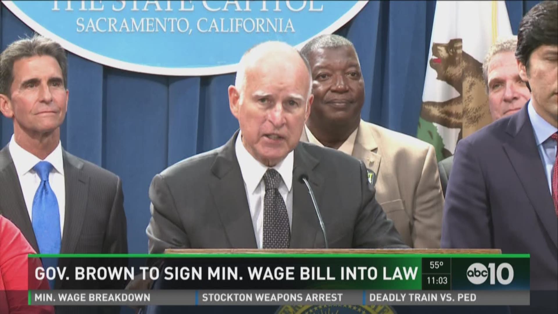 Gov. Jerry Brown set to approve highest minimum wage | abc10.com