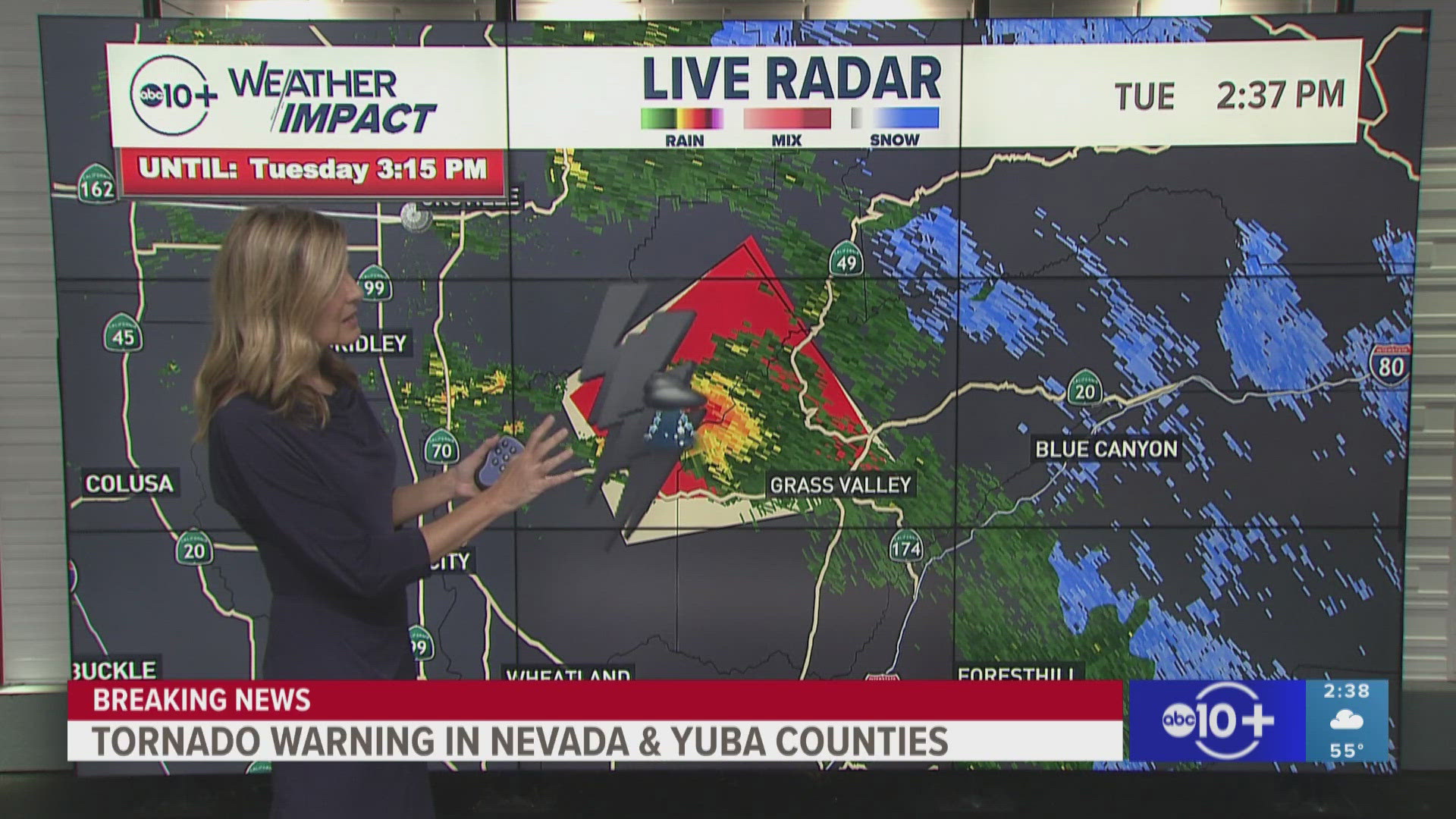 Tornado Warning issued for Grass Valley, Nevada City and Loma Rica | Breaking News
