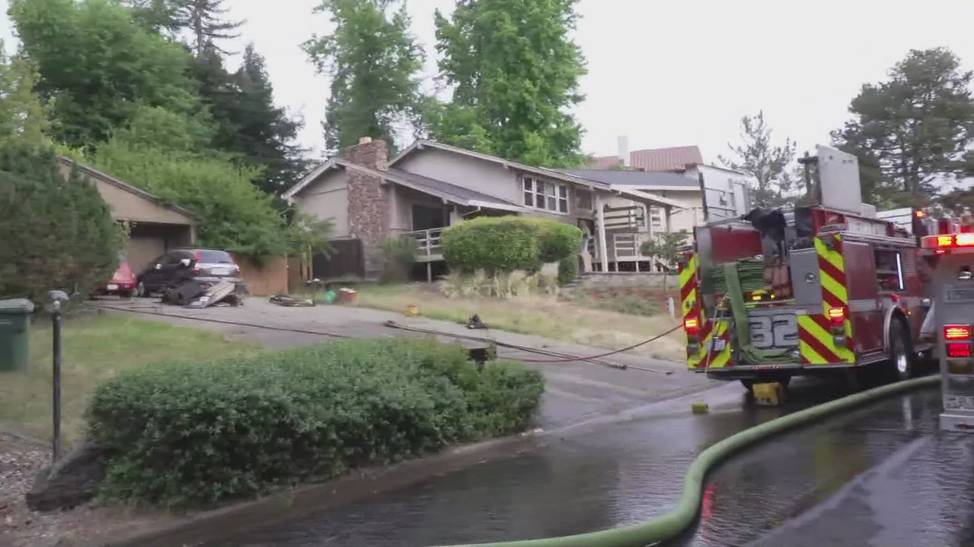 Firefighters described the home as having "hoarder conditions."