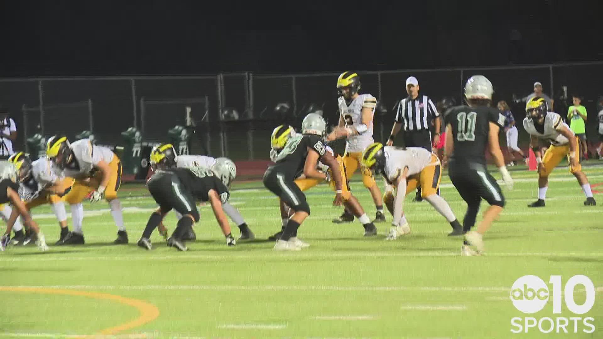The Granite Bay Grizzlies improve to 4-1 after defeating the Del Oro Golden Eagles 28-14.