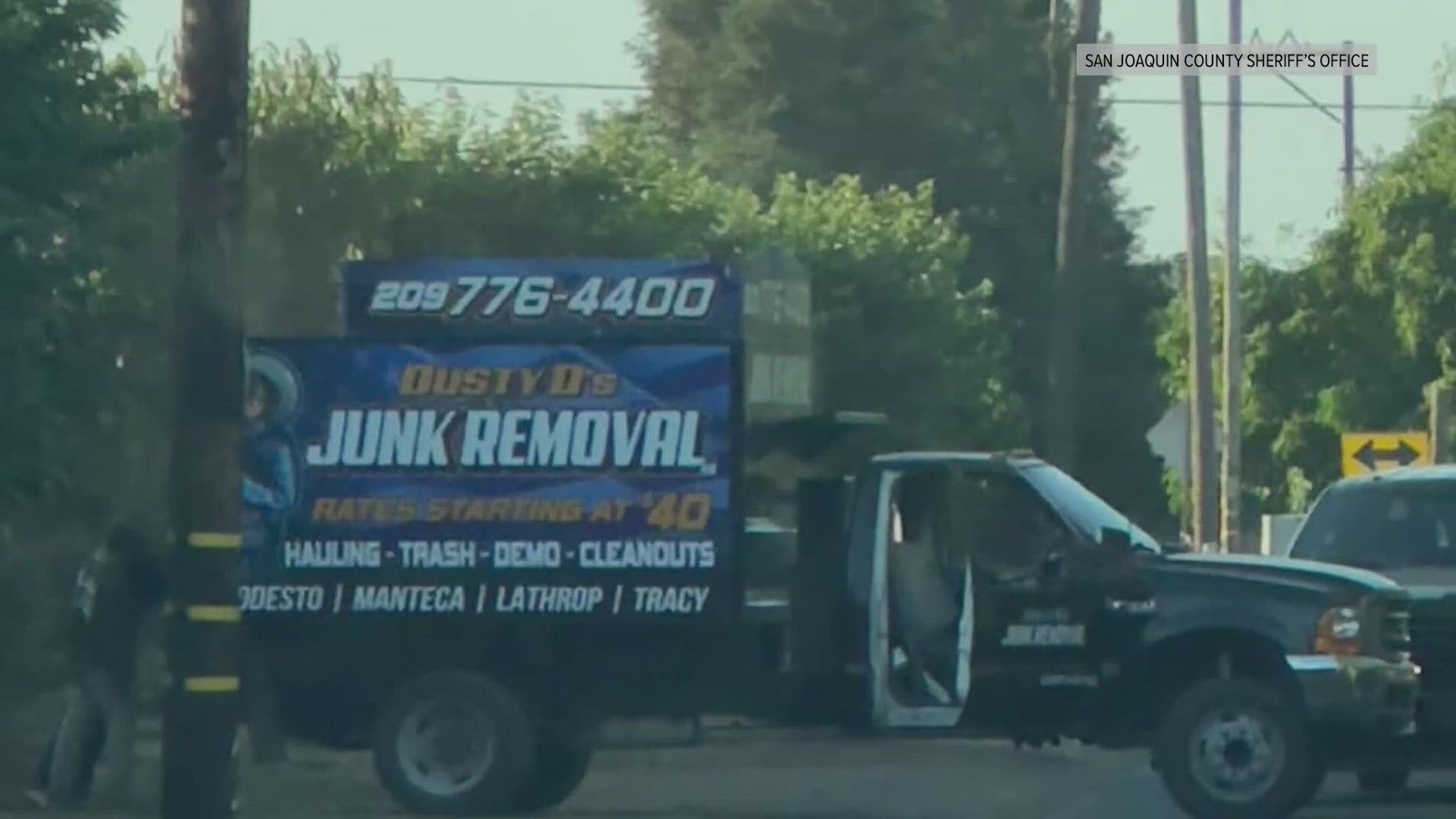 A junk removal company was cited after they were allegedly caught dumping trash at a San Joaquin County orchard.