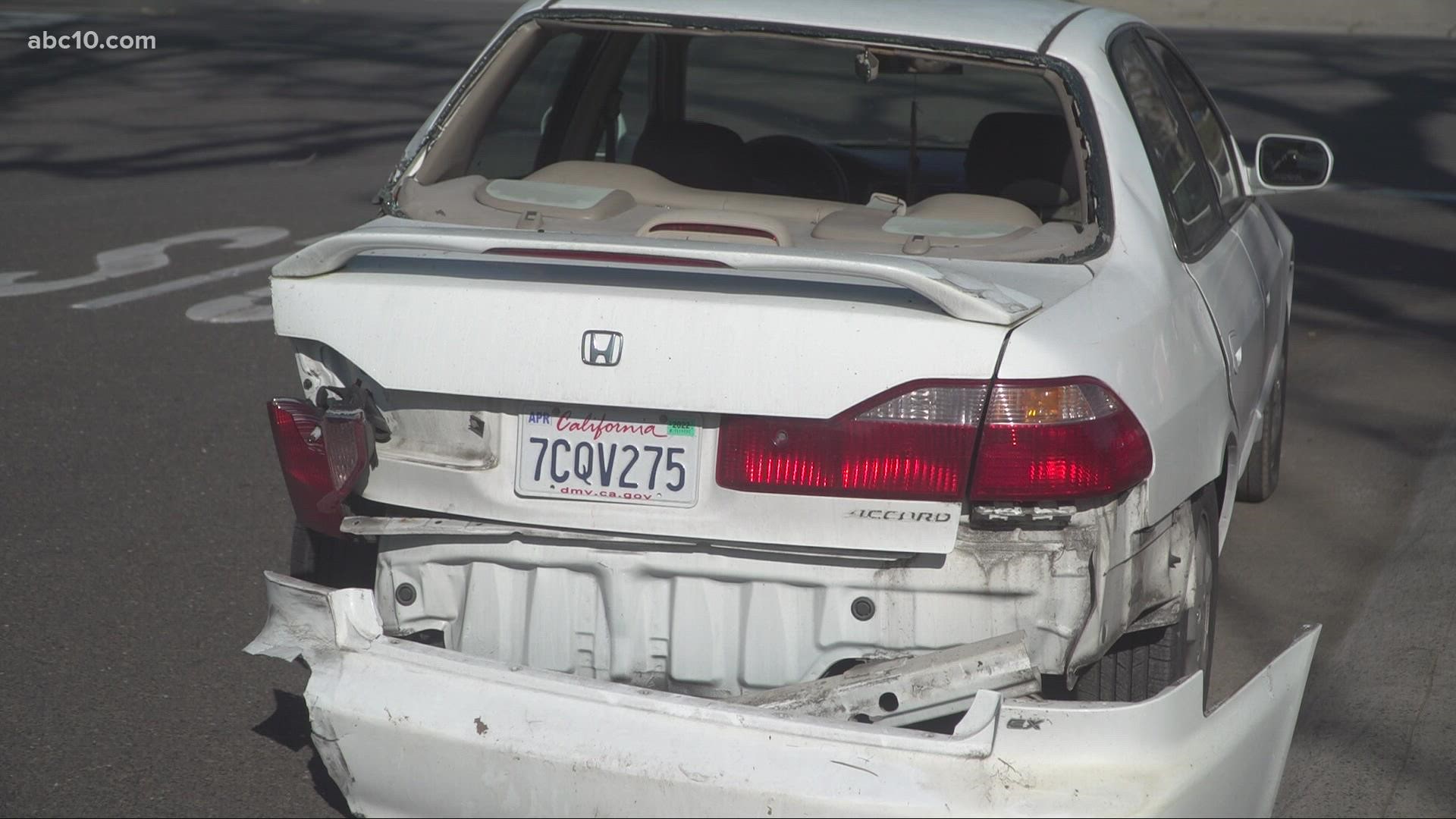 Multiple parked cars were damaged in a hit and run crash in Sacramento County along La Riviera, and deputies are asking for help in finding whoever did it.