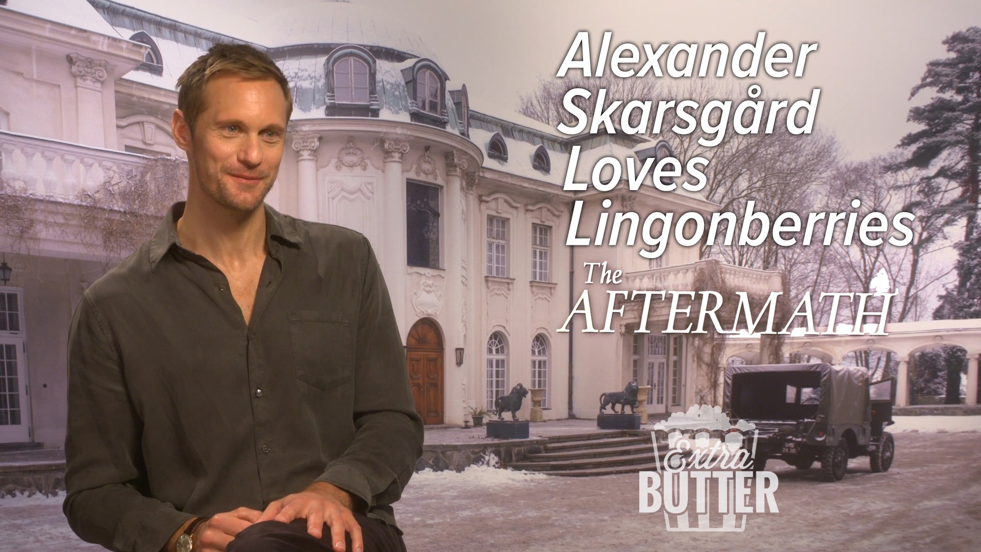 Answering what could be a cringe-worthy question, Alexander Skarsgard explains his love for lingonberry. He even puts it in his meatballs. Mark S. Allen also asks about his new movie, 'The Aftermath' and his steamy scenes with Keira Knightley. Interview arranged Fox Searchlight Pictures