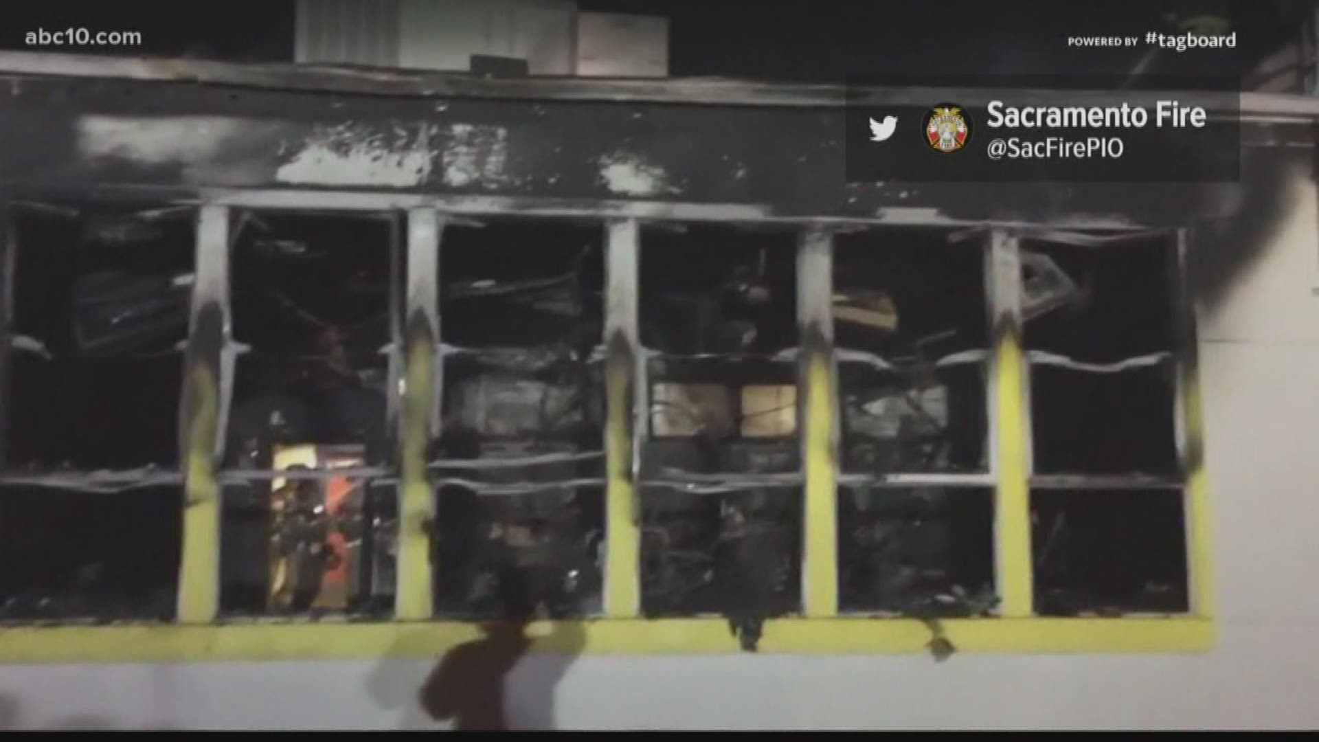 A fire burning Sunday night at in Del Paso Heights destroyed one classroom at Grant High School, according to the Sacramento Fire Department.