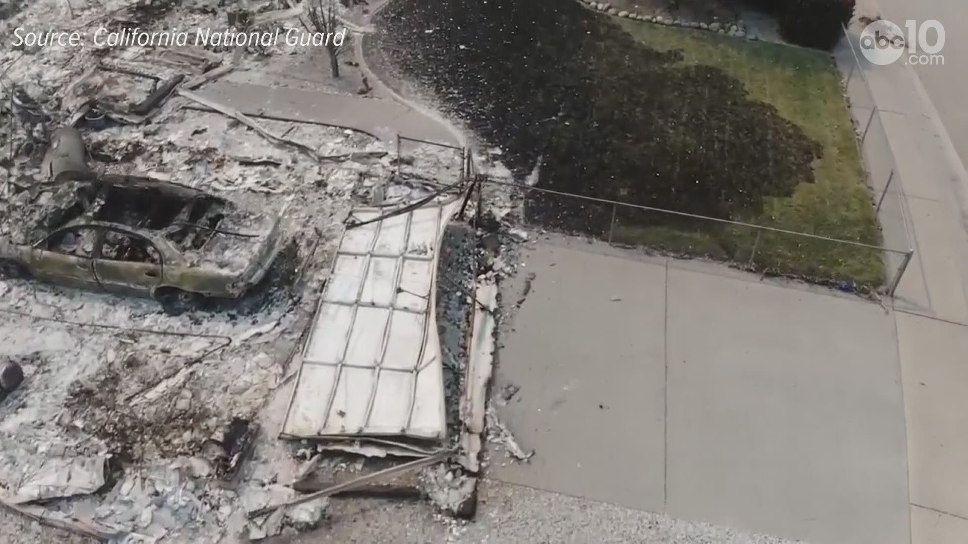 This drone video was recorded on Saturday, July 28, showing damage of the Carr Fire in the area of Keswick Dam Road and Menlo Street. (Source: California National Guard)