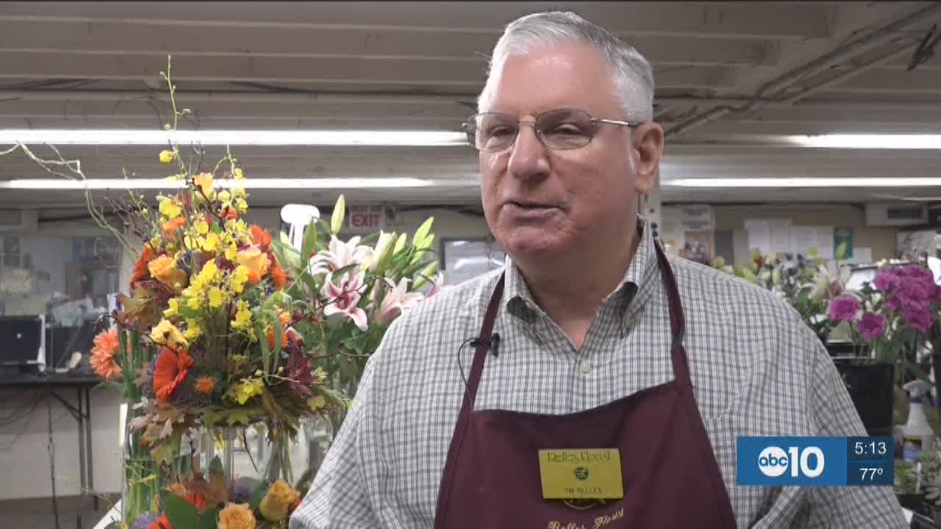 Sacramento florist gives away bouquets for 70th anniversary