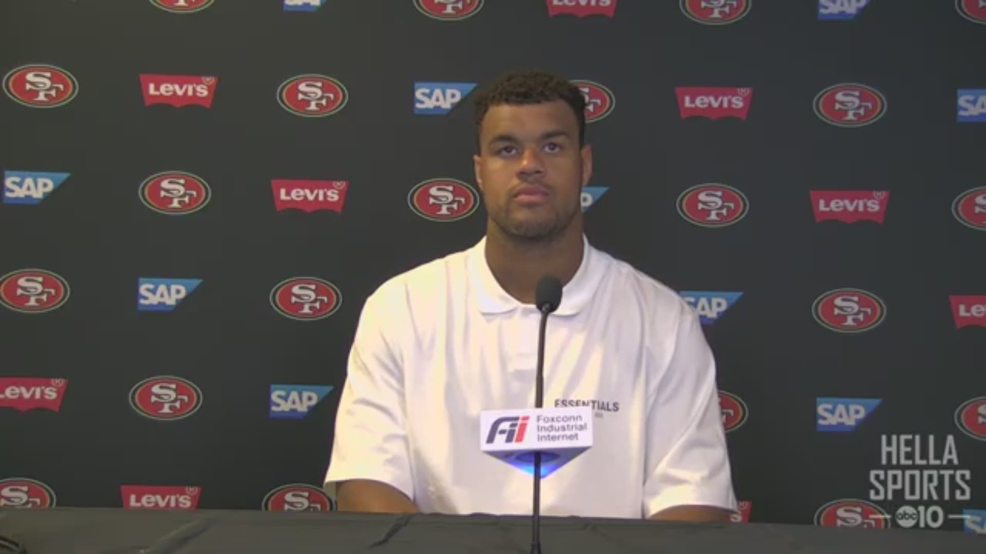 49ers DE Arik Armstead talks to the media following week two's 31-13 victory over the New York Jets about the injuries to fellow linemen Nick Bosa & Soloman Thomas.
