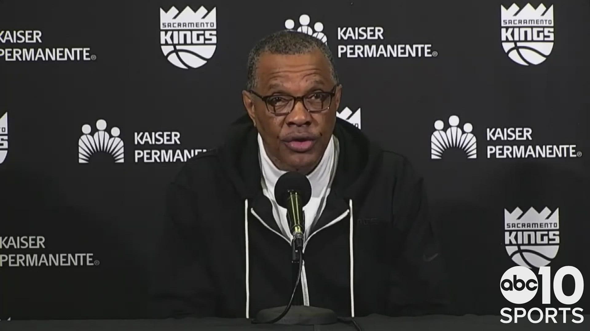 Kings interim head coach Alvin Gentry tries to take responsibility away from his players following Monday’s 124-101 loss to the Raptors in Toronto.