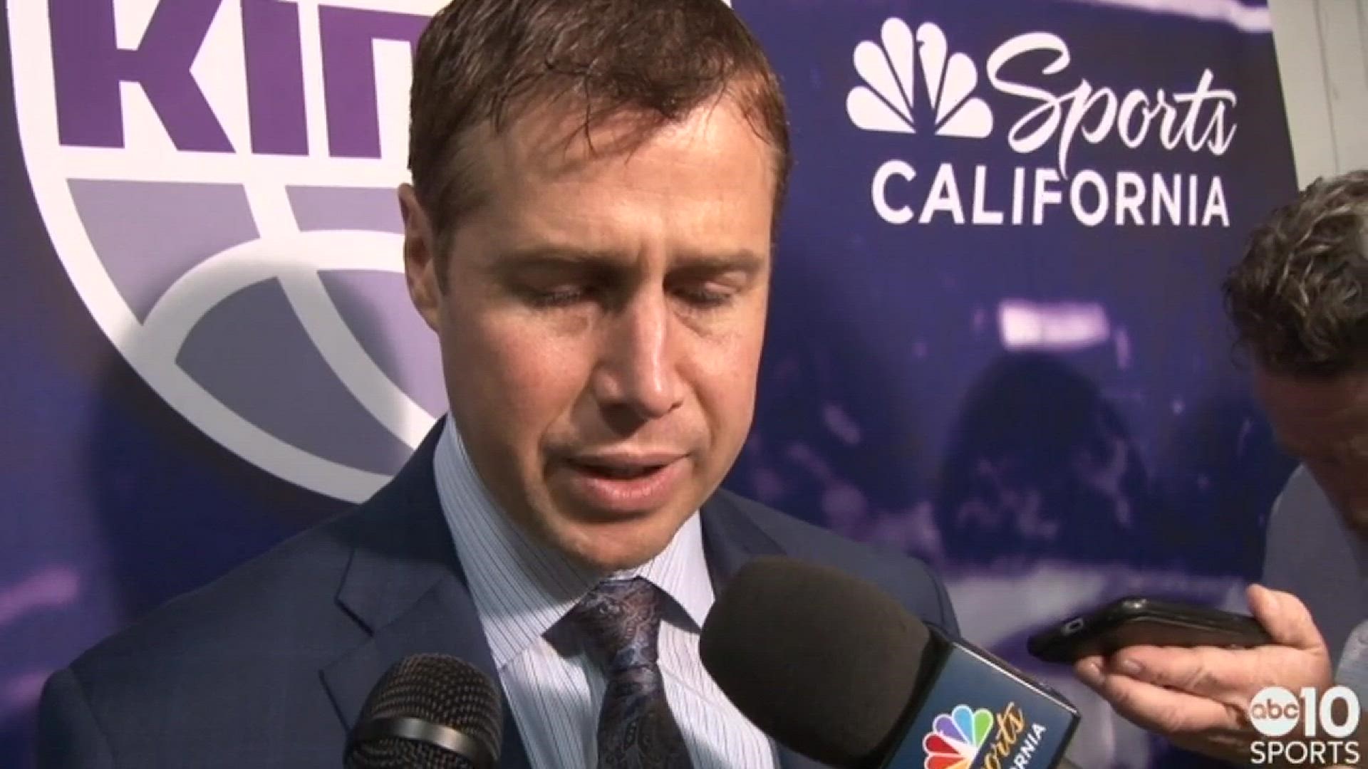 Kings head coach Dave Joerger talks about his team pulling off a victory in Oakland over the Golden State Warriors, on Friday for the second time this season at Oracle Arena.