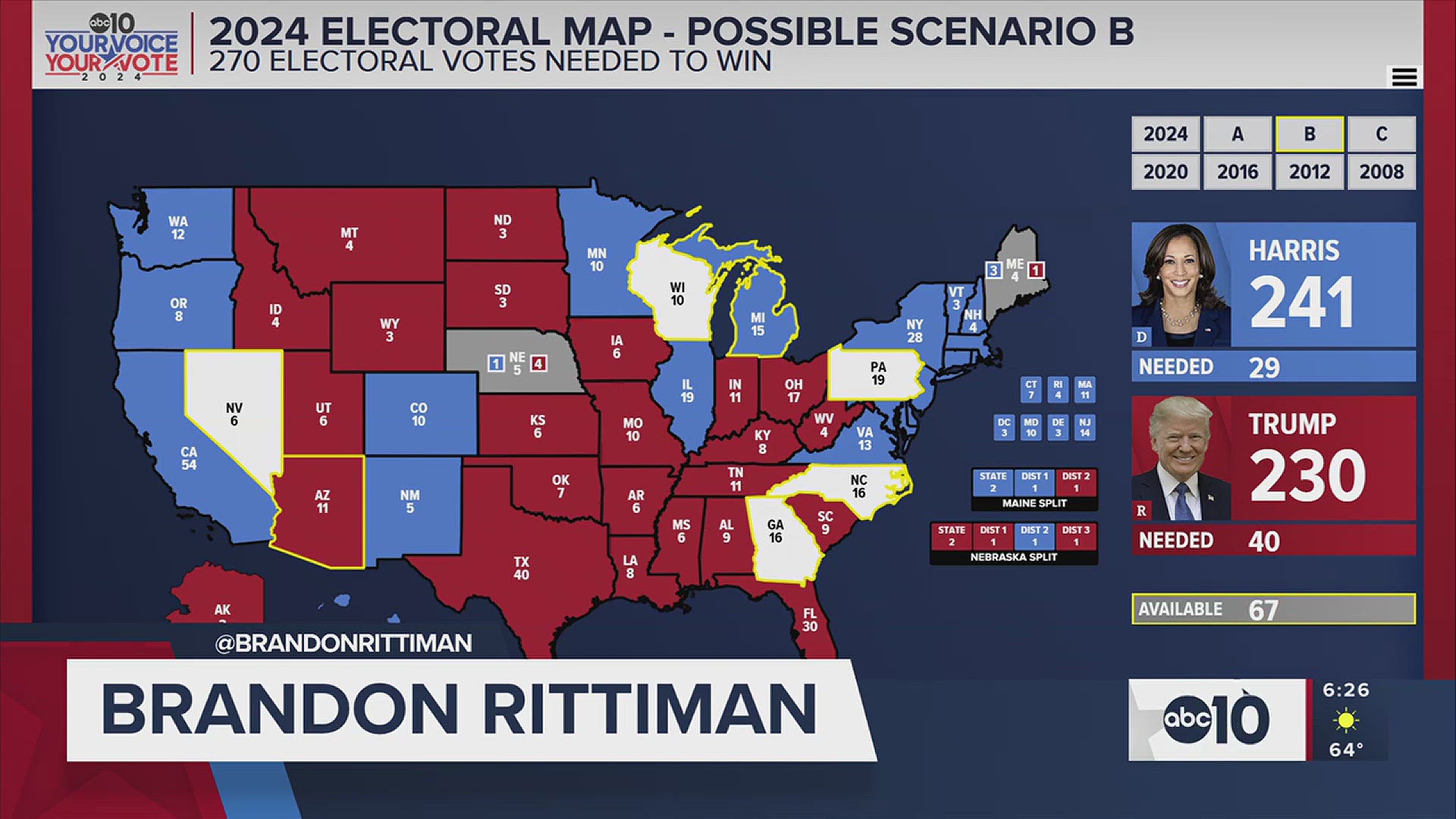 Presidential Election 2024 Electoral Map Latest — 6 p.m. Update