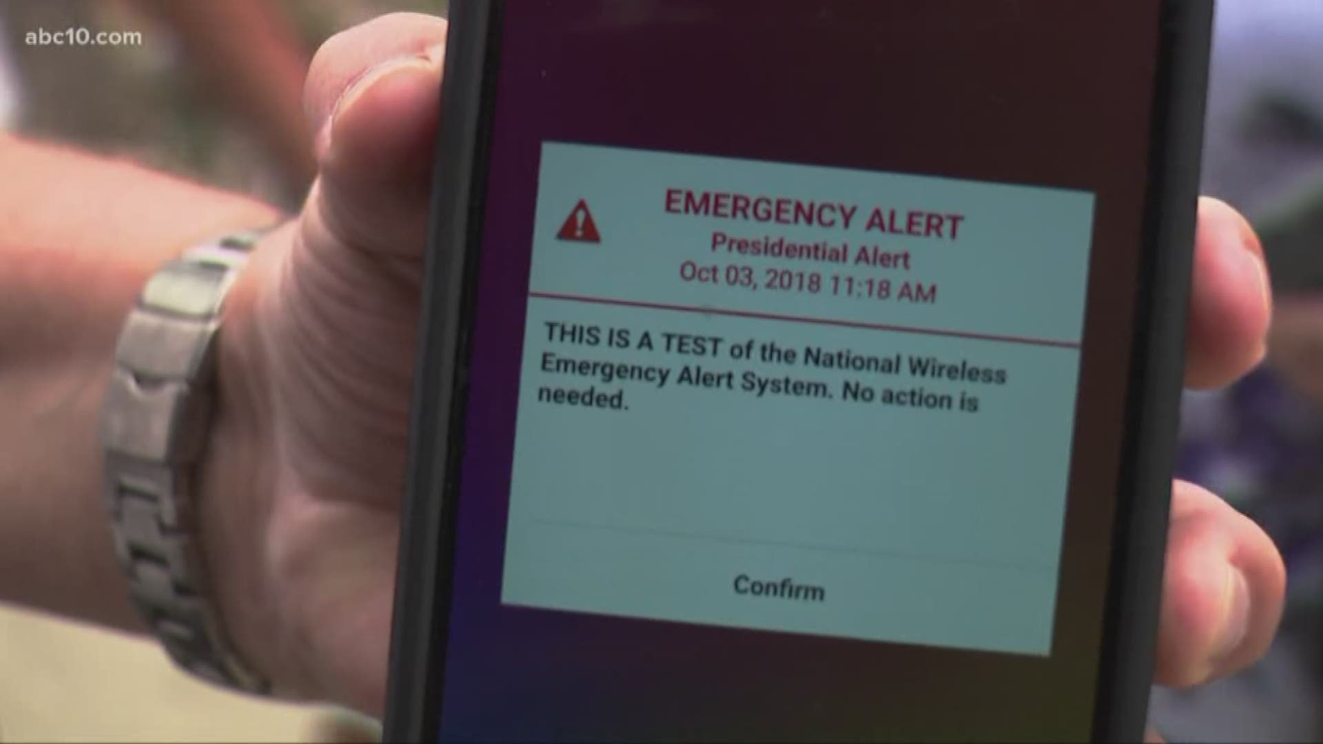 The 'presidential alert' was sent to cell phone owners in the U.S. on Wednesday October 3.